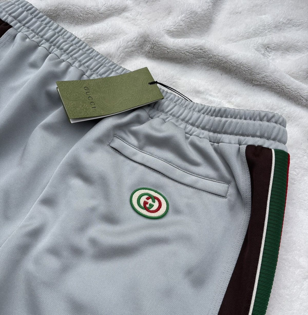 Gucci Gucci Red/Grey/Black Webbed Interlock GG Track Pants Size US 40 / EU 56 - 2 Thumbnail