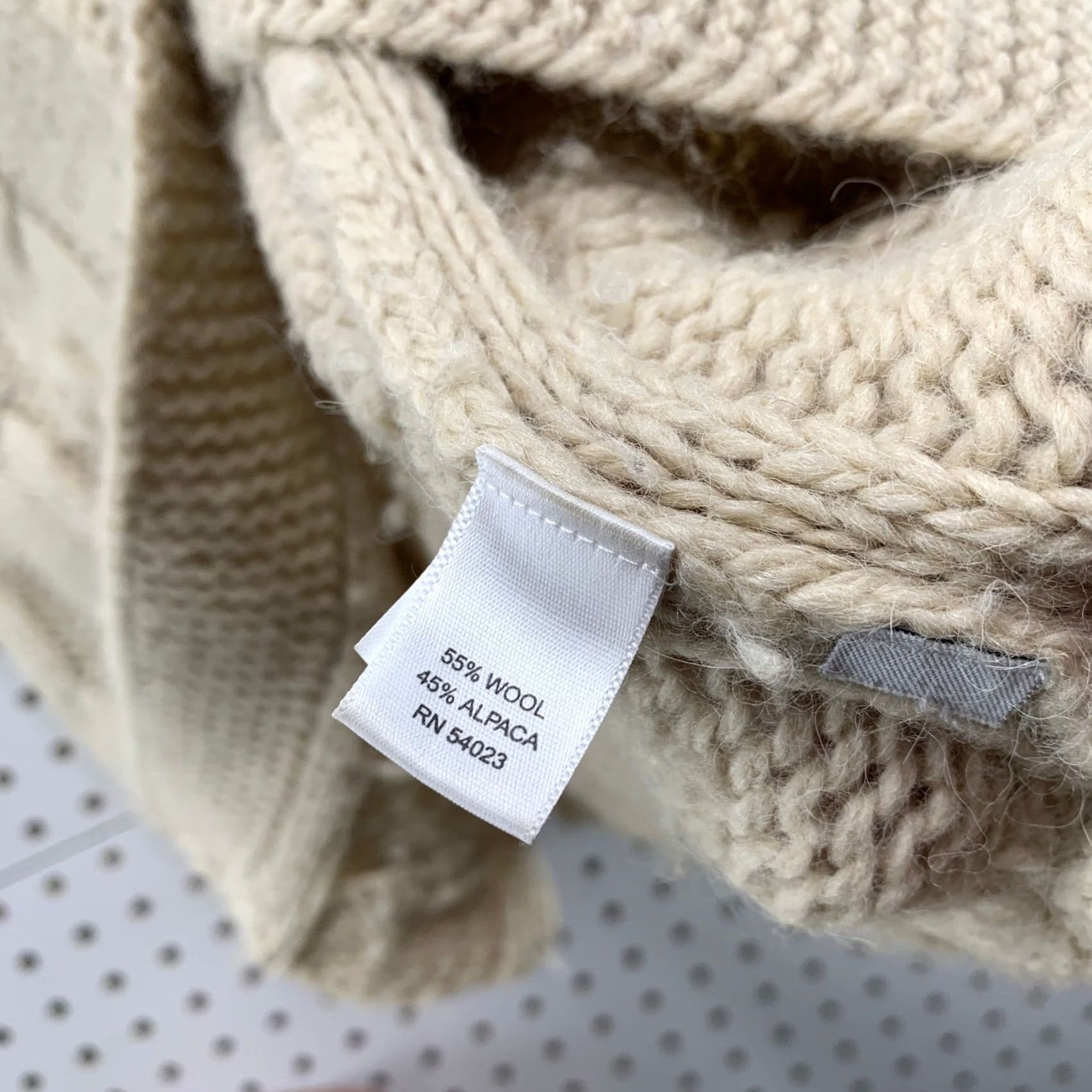 Banana Republic Banana Republic Cardigan Sweater Womens Medium Tan Alpaca Wool Cable Knit Chunky Size M / US 6-8 / IT 42-44 - 3 Thumbnail