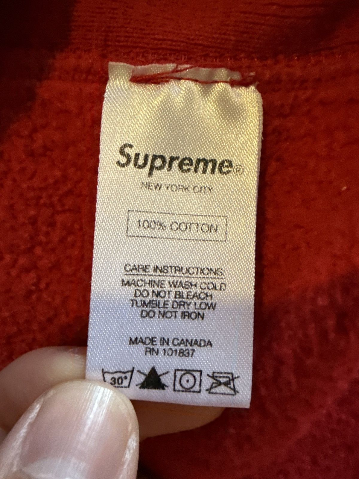 Supreme Red supreme rose sleeve hoodie Size US M / EU 48-50 / 2 - 6 Thumbnail