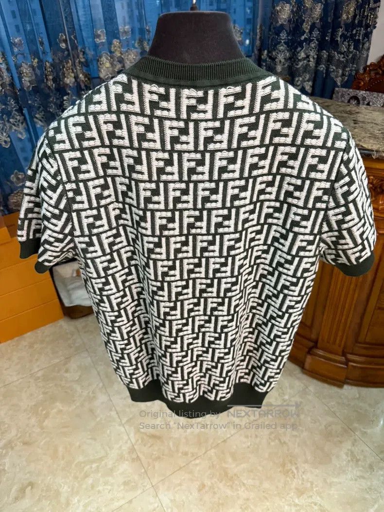 Fendi Fendi Full Logo Short Sleeve T-shirt, Made of Wool Fabric Size US M / EU 48-50 / 2 - 2 Thumbnail