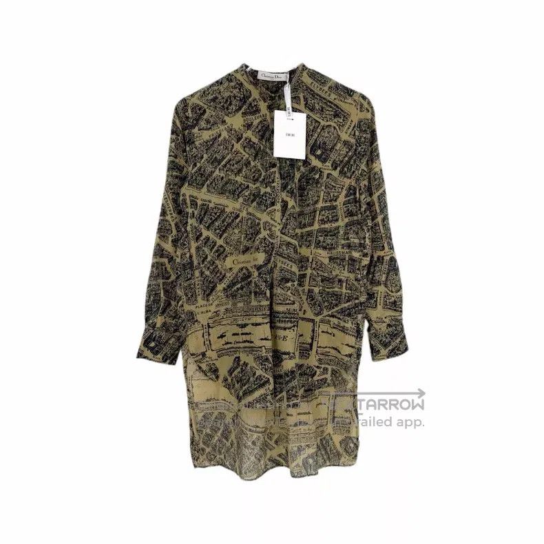 Dior Dior Paris map full print long shirt Size XXS / US 00 / IT 34 - 1 Thumbnail