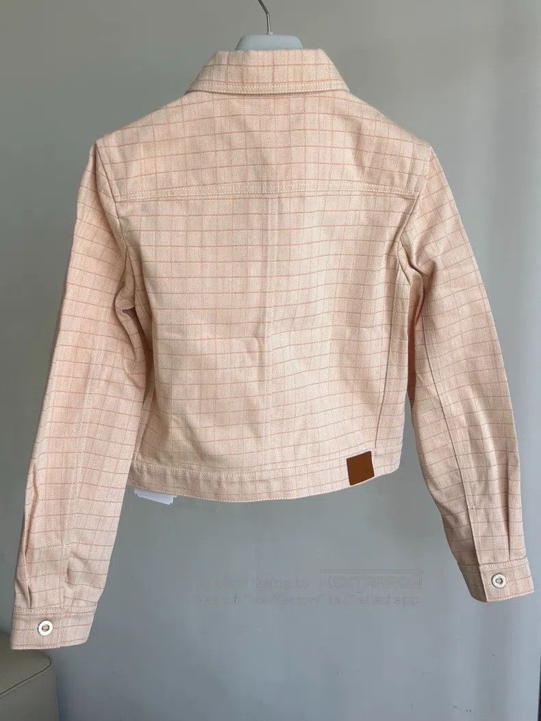 Hermes Hermes Ladies' orange checkered denim jacket Size XS / US 0-2 / IT 36-38 - 4 Thumbnail