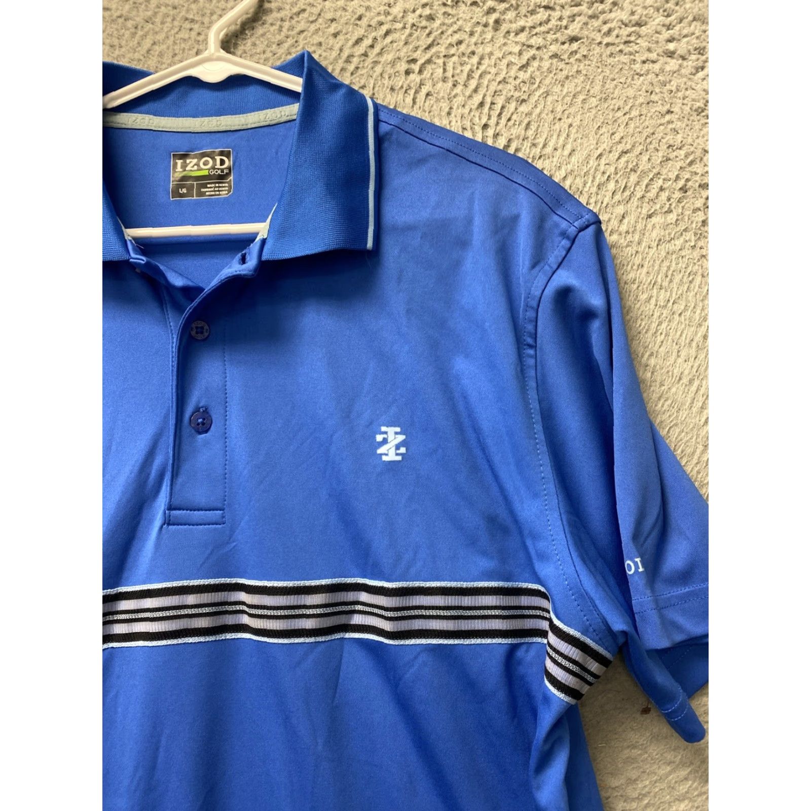 Izod IZOD Men's Large Blue Stretch Golf Polo Shirt Size L Blue 34-98 Size US L / EU 52-54 / 3 - 2 Thumbnail