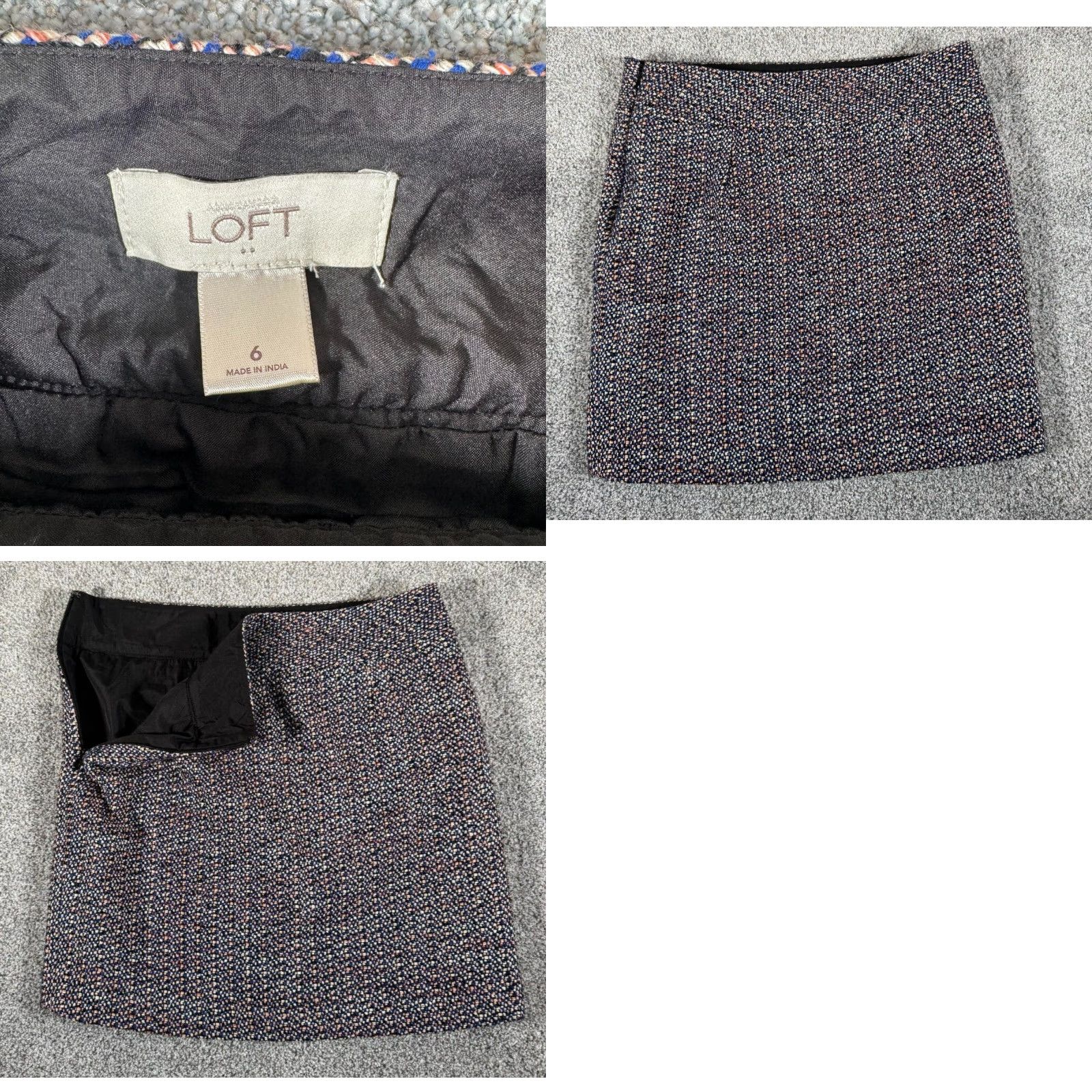 Loft Loft Mini Skirt Size 6 Bouclé Tweed Chic Office Workwear Classic Size 28" / US 6 / IT 42 - 8 Thumbnail
