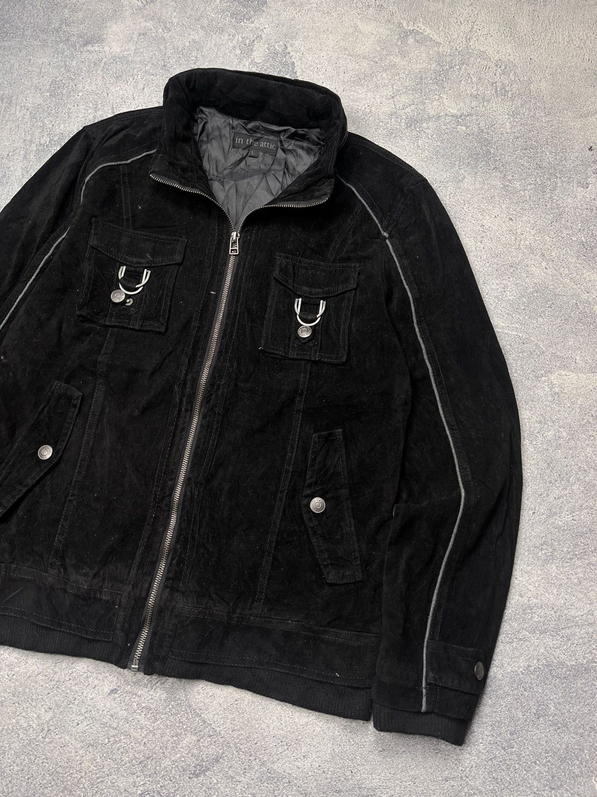 In The Attic In The Attic Suede Jacket Hidden Hooded Size US L / EU 52-54 / 3 - 6 Thumbnail