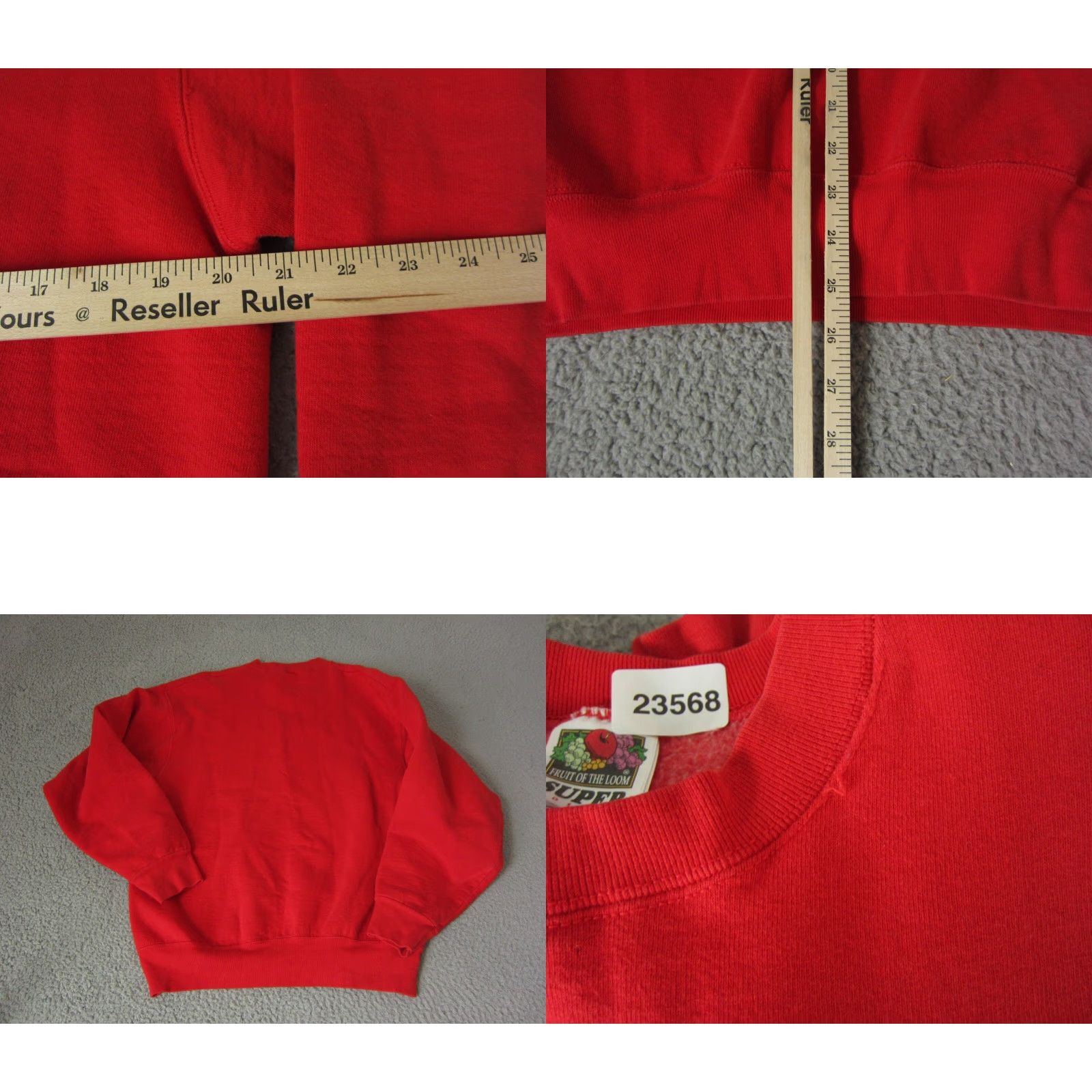 Fruit Of The Loom VINTAGE Fruit of the Loom Sweatshirt Mens M Red Heavyweight USA 90s Army Crew Neck Pullover Cotton Polyester Fleece Size US M / EU 48-50 / 2 - 8 Thumbnail