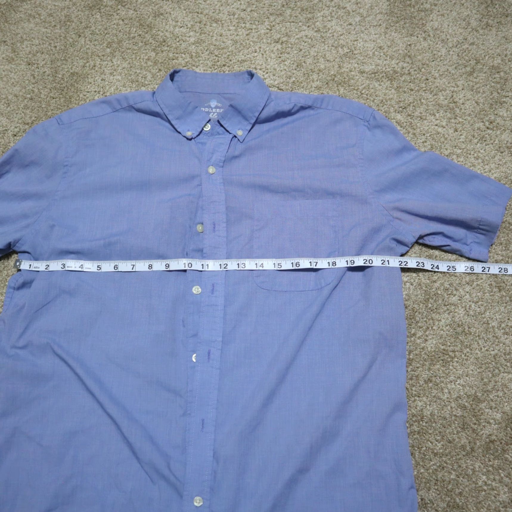 Born Saddlebred Shirt Blue Button Down Long Sleeve Mens L Large Color Light Blue Regular Cotton Button-Up Shirt Mens Size US L / EU 52-54 / 3 - 3 Thumbnail