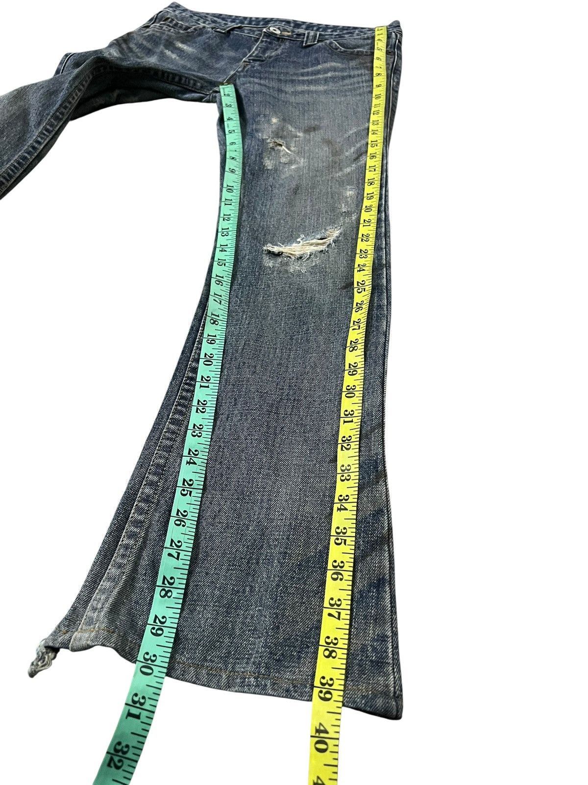 If Six Was Nine Material Girl Flare Distress Low Rise Bootcut Jean Size US 31 - 20 Thumbnail