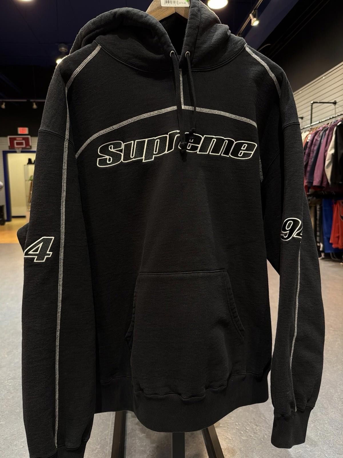 Supreme Supreme “Overlock” Hooded Sweatshirt Black Men’s X-Large New Size US XL / EU 56 / 4 - 2 Thumbnail