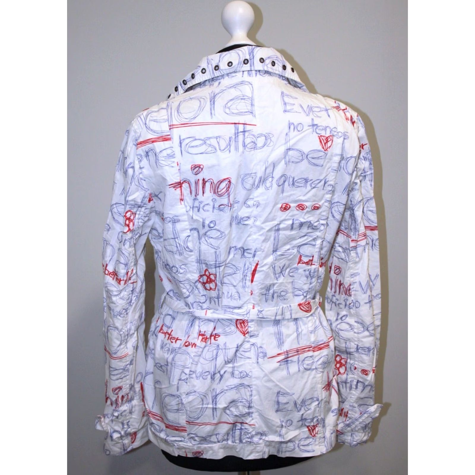 Desigual Desigual womens Coat Size 44 White Casual Overcoat Size M / US 6-8 / IT 42-44 - 4 Thumbnail