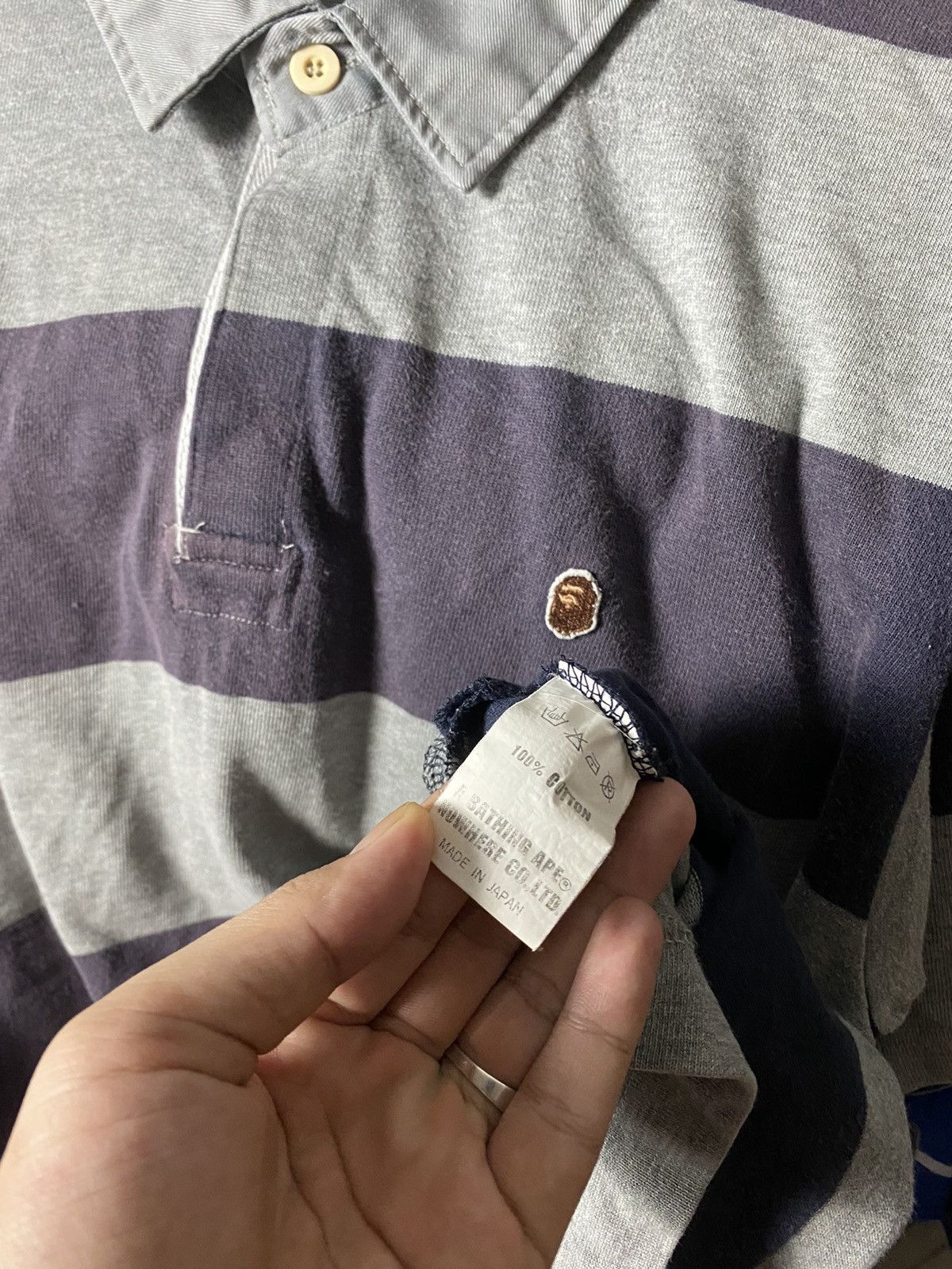 Bape × Vintage OG Vintage 2000 Made With General Rugby Polo Striped Shirts Size US L / EU 52-54 / 3 - 7 Thumbnail
