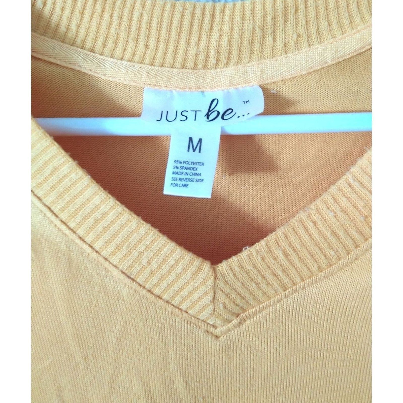 The Unbranded Brand Just Be yellow V-neck women's long sleeve sweater size M Size M / US 6-8 / IT 42-44 - 3 Thumbnail