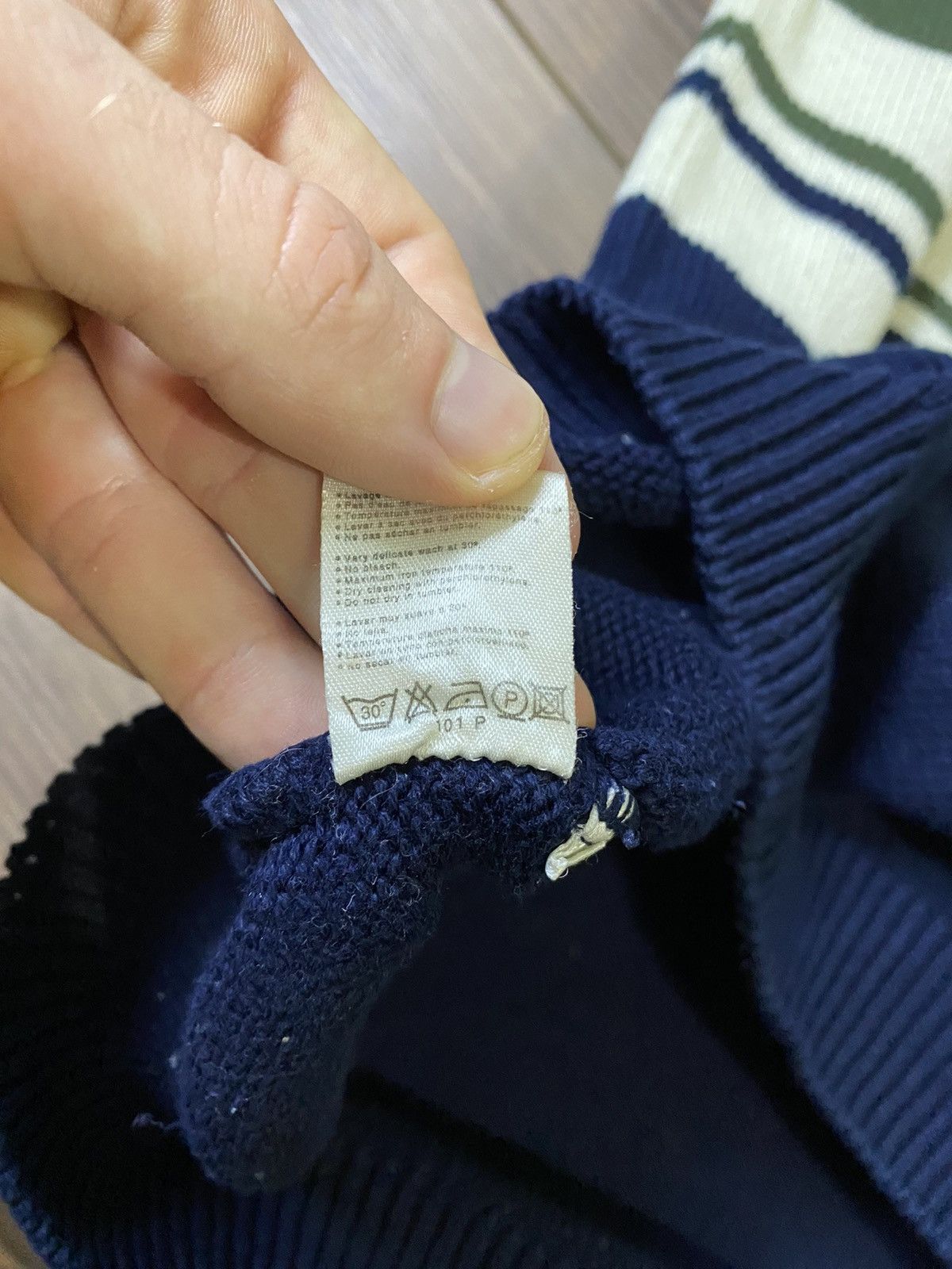 Lacoste × Vintage Vintage Lacoste Striped Knit Sweater Size 8 Size US XXL / EU 58 / 5 - 9 Thumbnail