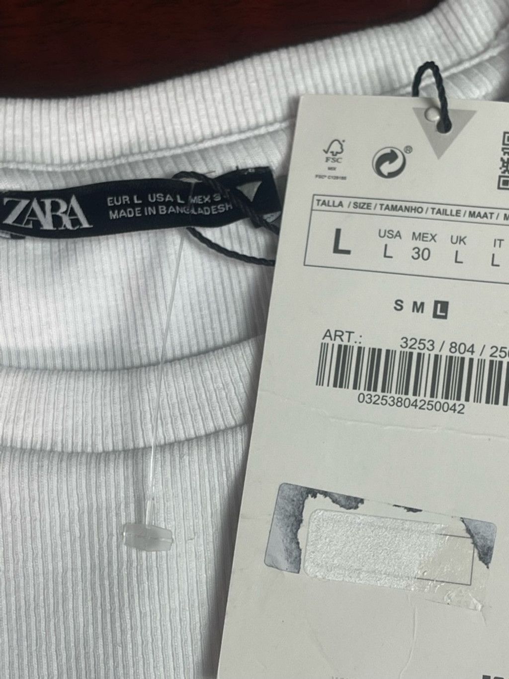 Zara ZARA White Ribbed Eyelet Sleeve Top L Coquette Romantic Size L / US 10 / IT 46 - 5 Thumbnail