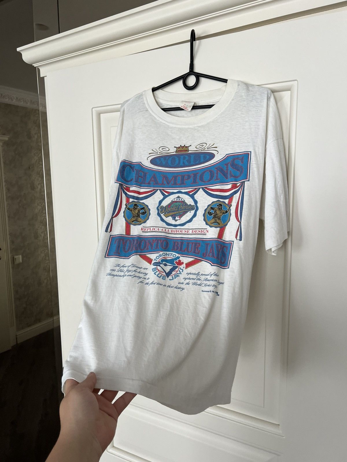 MLB Vintage 1992 Toronto Blue Jays Champions T-Shirt MLB Size US XL / EU 56 / 4 - 14 Thumbnail
