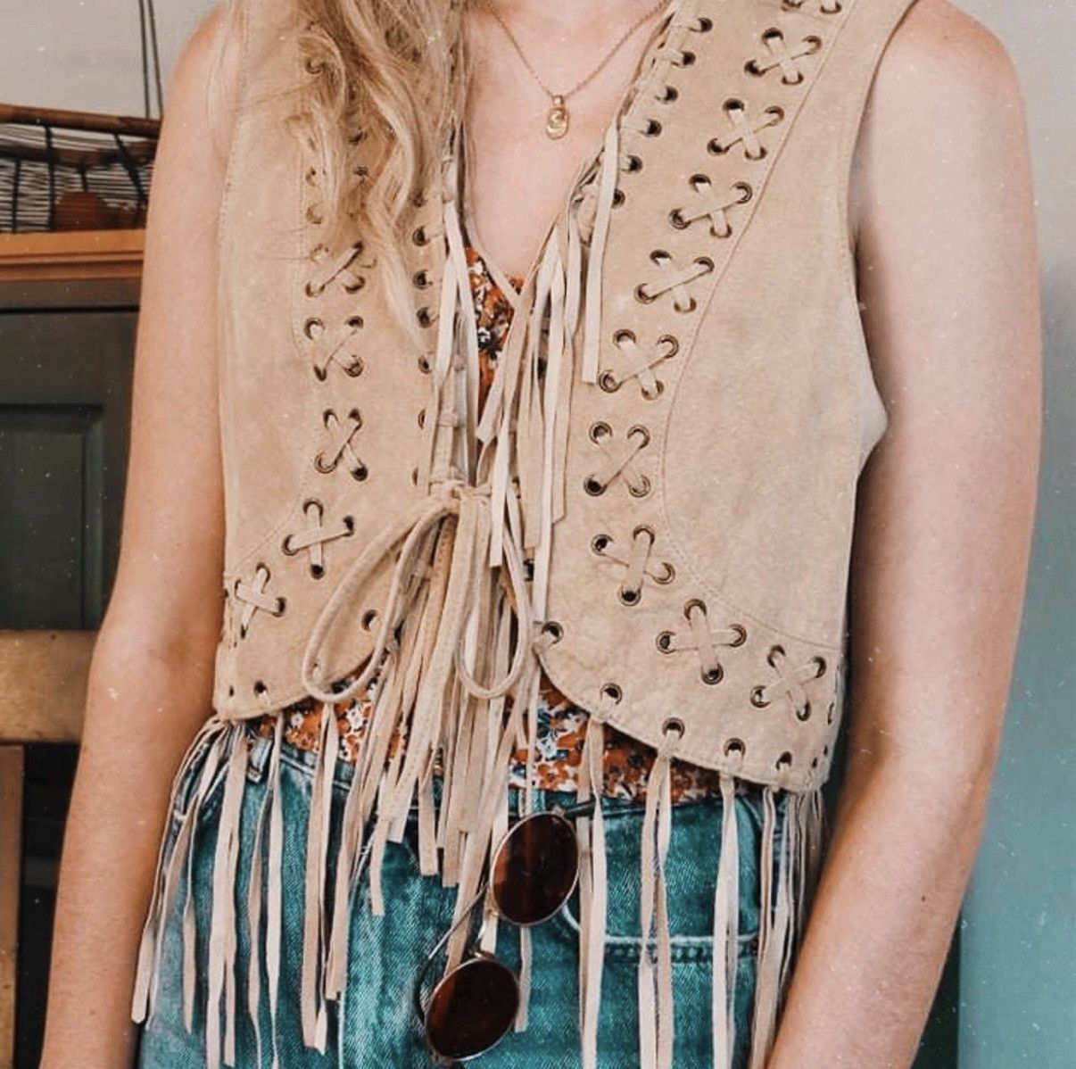 Other International Concepts Fringe Leather Vest Size S / US 4 / IT 40 - 2 Thumbnail