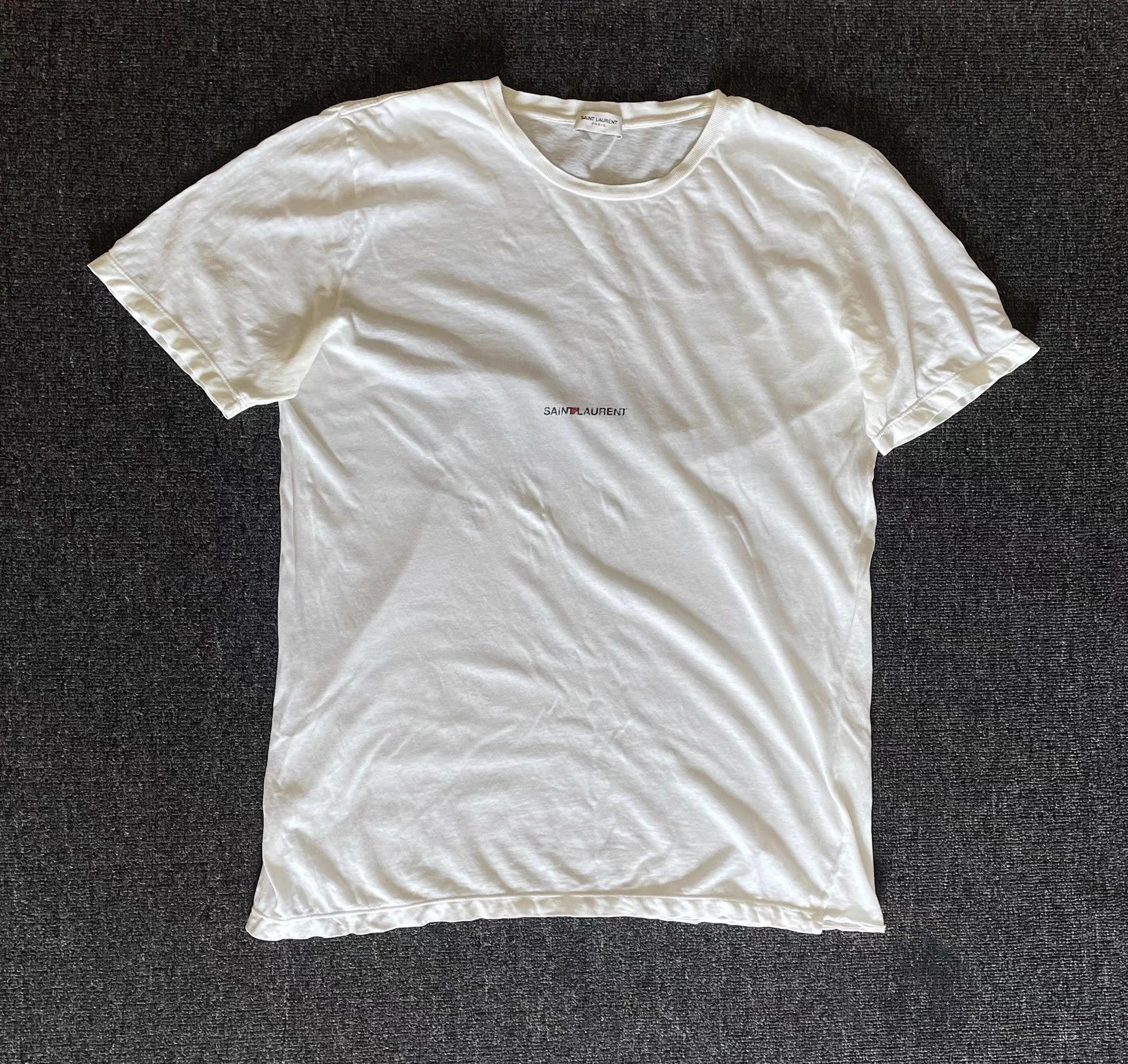 Saint Laurent Paris Saint Laurent beige short-sleeve T-shirt, Size US XS / EU 42 / 0 - 1 Thumbnail