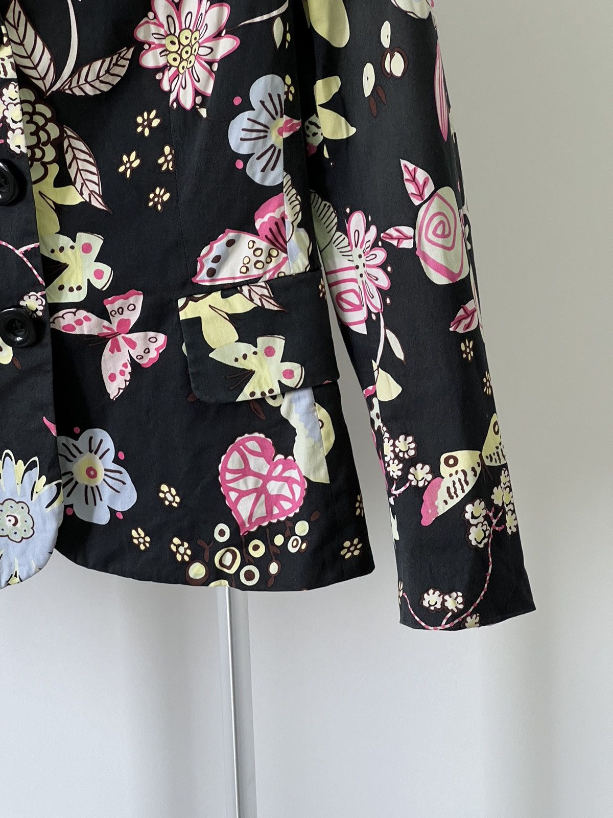 Moschino Moschino Cheapandchic Flower Black Blazer By Moschino Size XL / US 12-14 / IT 48-50 - 5 Thumbnail