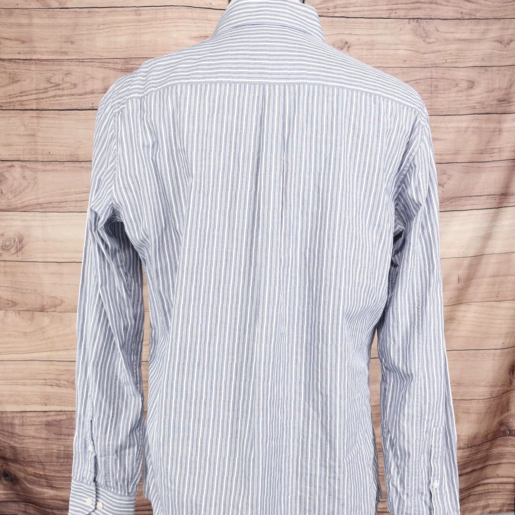 Apt. 9 VINTAGE APT 9 Shirt Mens Big & Tall Large Long Sleeve Cotton Blue White Striped Button-Down Size US L / EU 52-54 / 3 - 4 Thumbnail