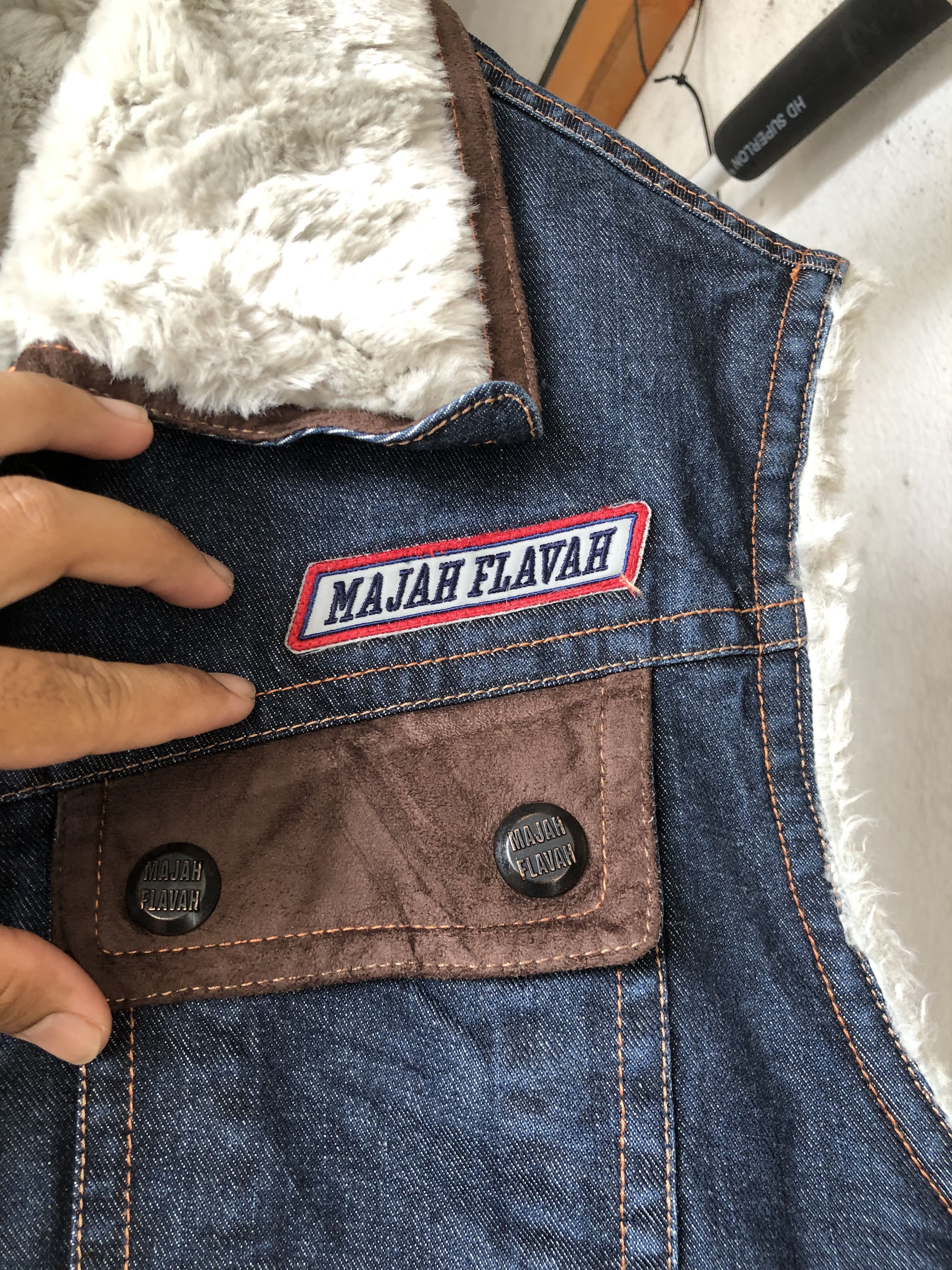 Japanese Brand Rare Majah Flavah Undaground HipHop Denim Vest Jacket Size US L / EU 52-54 / 3 - 4 Thumbnail