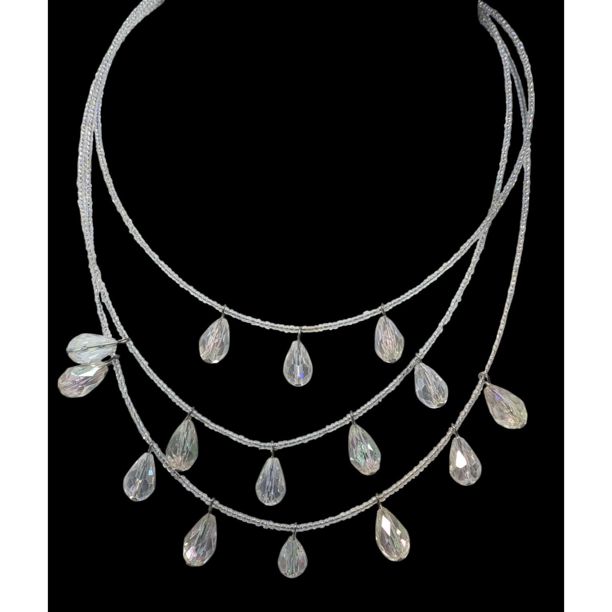 Other Whimsical Elegant Clear Aurora Borealis Beaded Teardrop Mult Size ONE SIZE - 4 Thumbnail