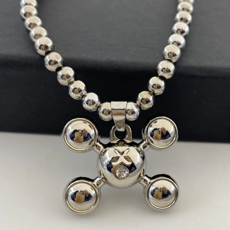 Jewelry Round Bead Chain Quadangle Ball Pendant Size ONE SIZE - 2 Thumbnail