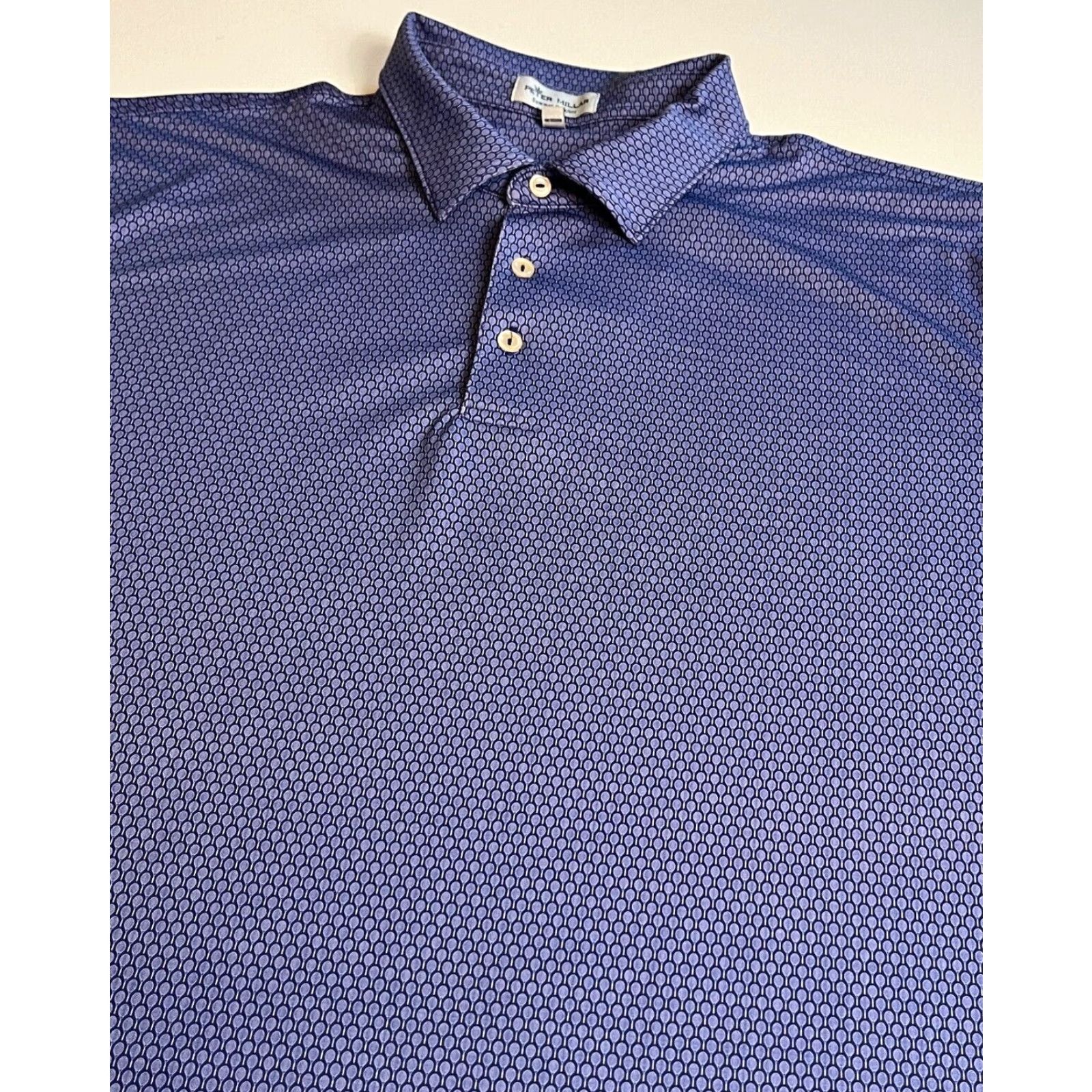 Peter Millar Peter Millar Summer Comfort Polo Shirt XL Men’s Blue Geometric Short Sleeve Performance Polo Shirt Size US XL / EU 56 / 4 - 4 Thumbnail
