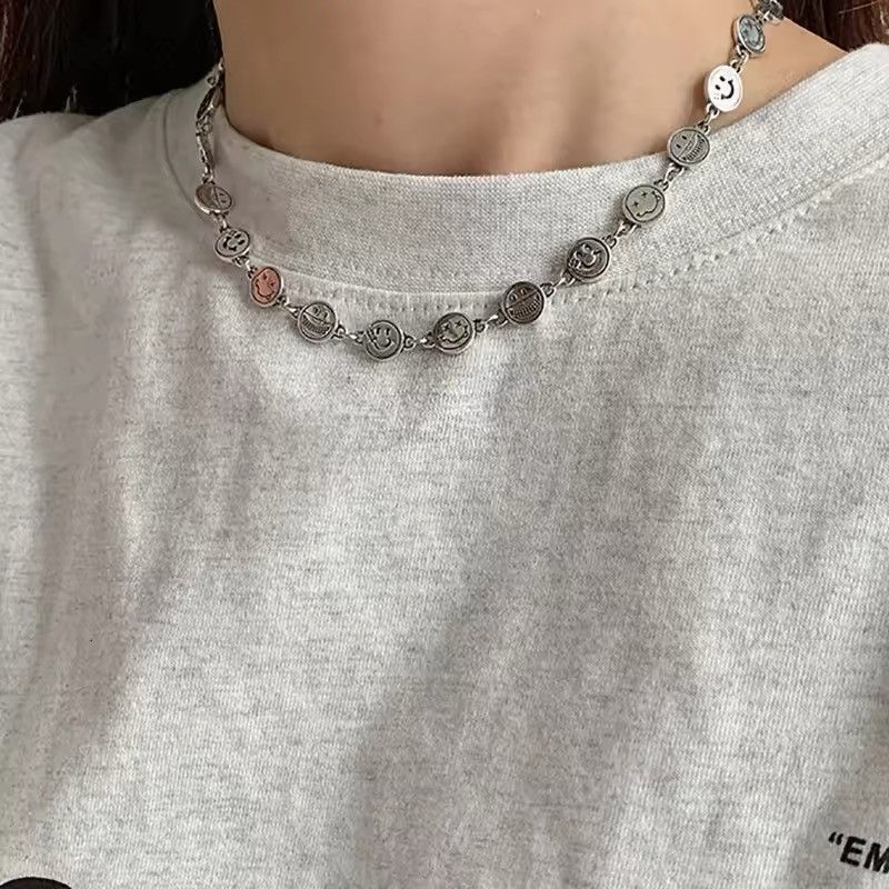 Jewelry Emoji Face Chain Necklace Size ONE SIZE - 1 Thumbnail