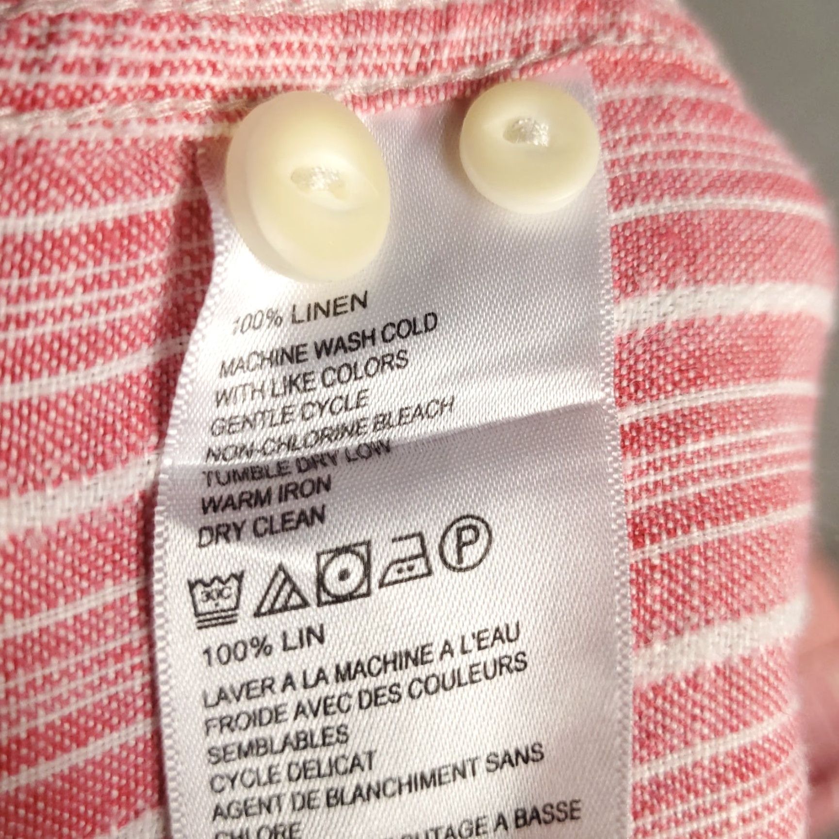 Tommy Bahama Tommy Bahama Shirt Mens Large Pink Striped Linen Button-Up Long Sleeve Size US L / EU 52-54 / 3 - 7 Thumbnail