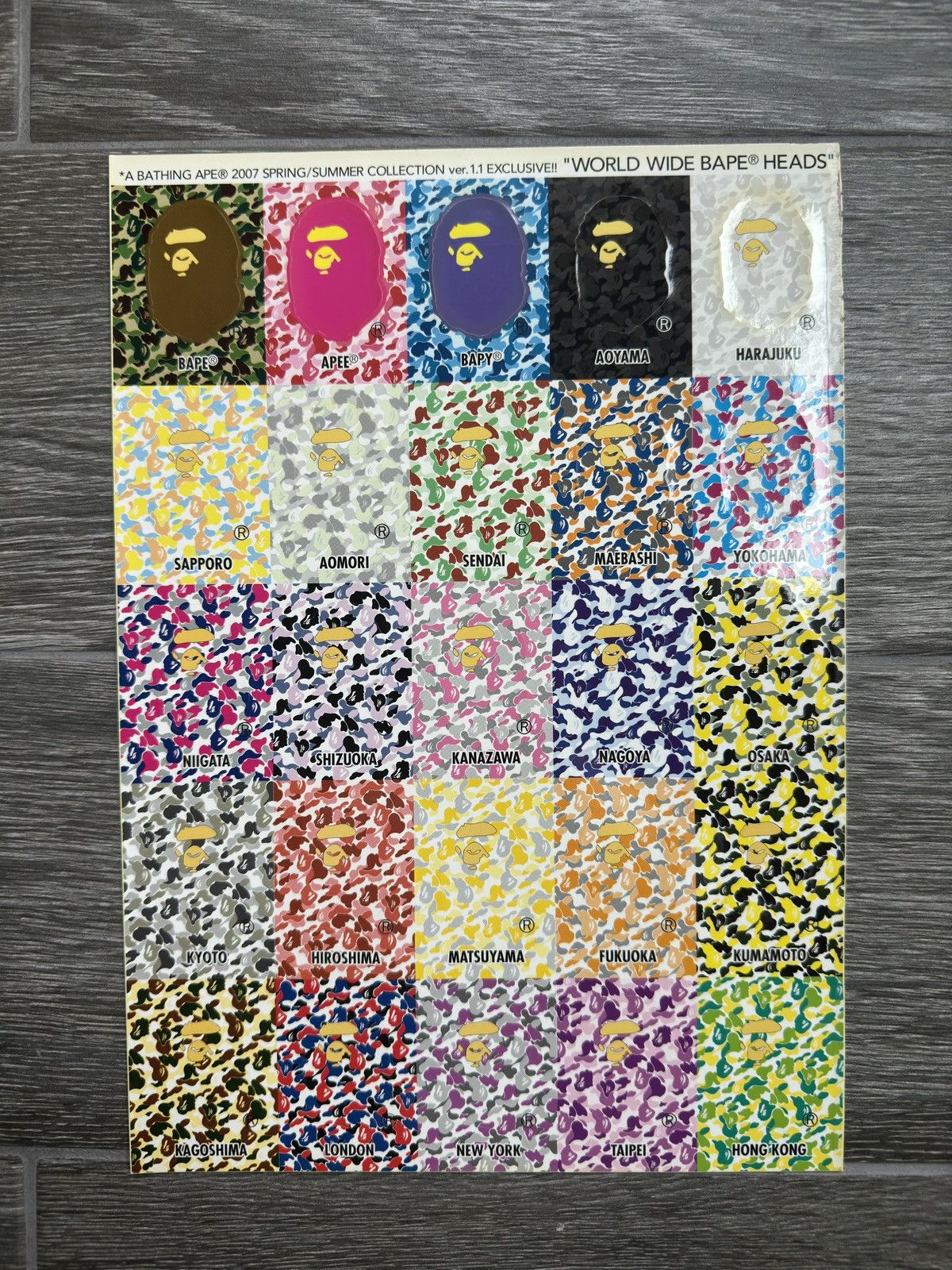 Bape A Bathing Ape 2007 Different Stores Sticker Sheet Brand New Size ONE SIZE - 2 Thumbnail