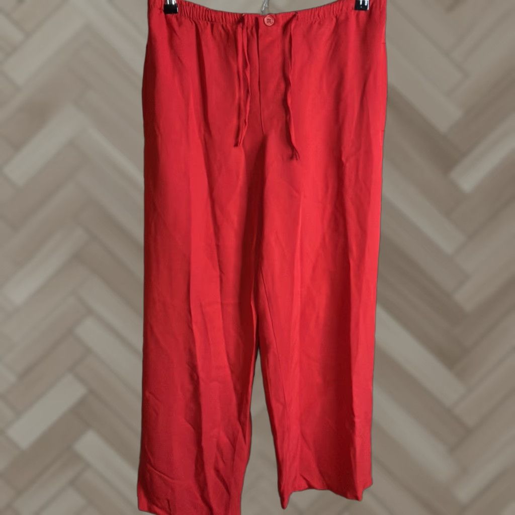Zara Zara Pants Women's Red Size S Slim Ankle Elastic Waist Drawstring Pockets Casual City Resort Size 28" / US 6 / IT 42 - 1 Thumbnail