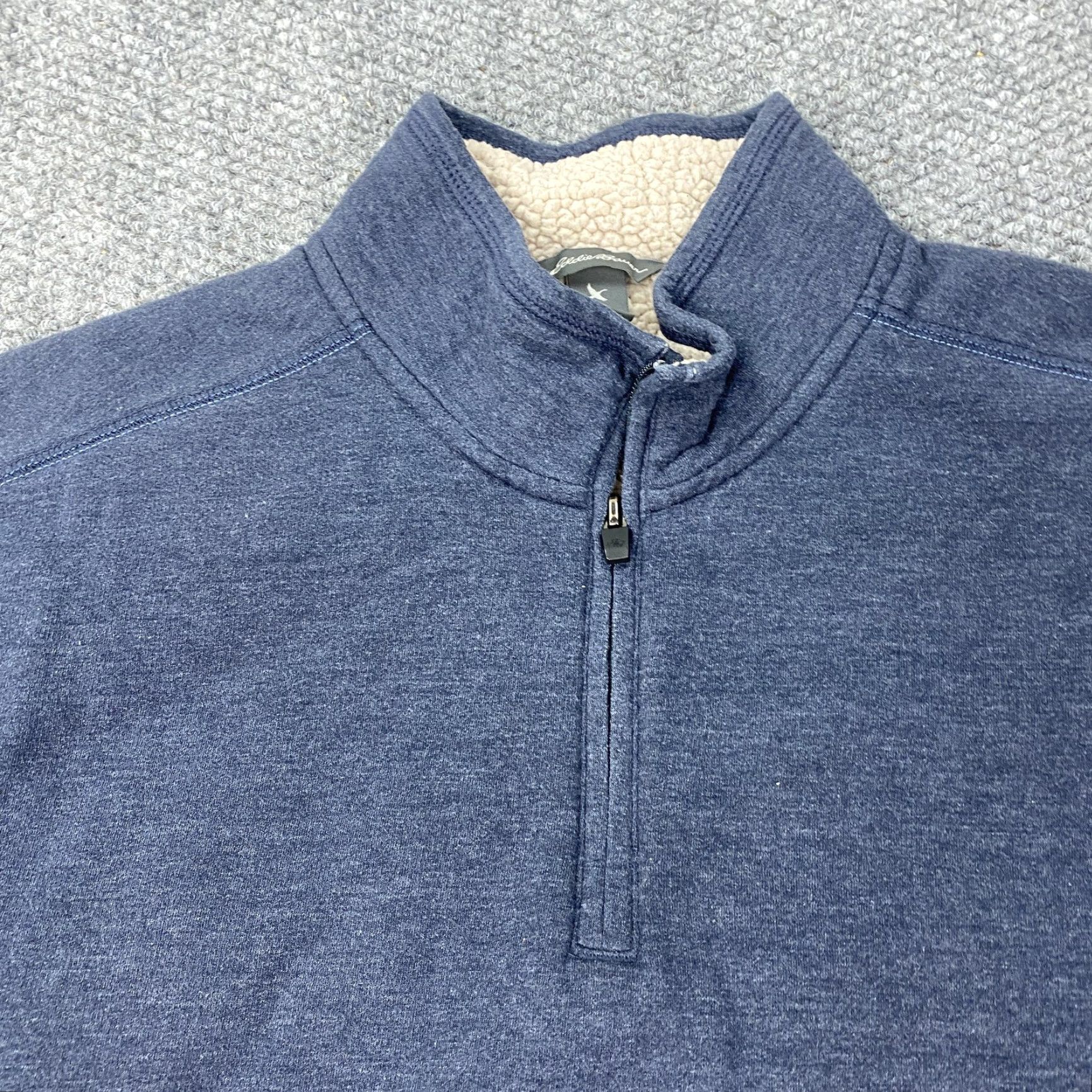 Eddie Bauer VINTAGE Eddie Bauer Sweatshirt Mens Medium Blue Sherpa Lined Quarter Zip Pullover Fleece Size US M / EU 48-50 / 2 - 4 Thumbnail