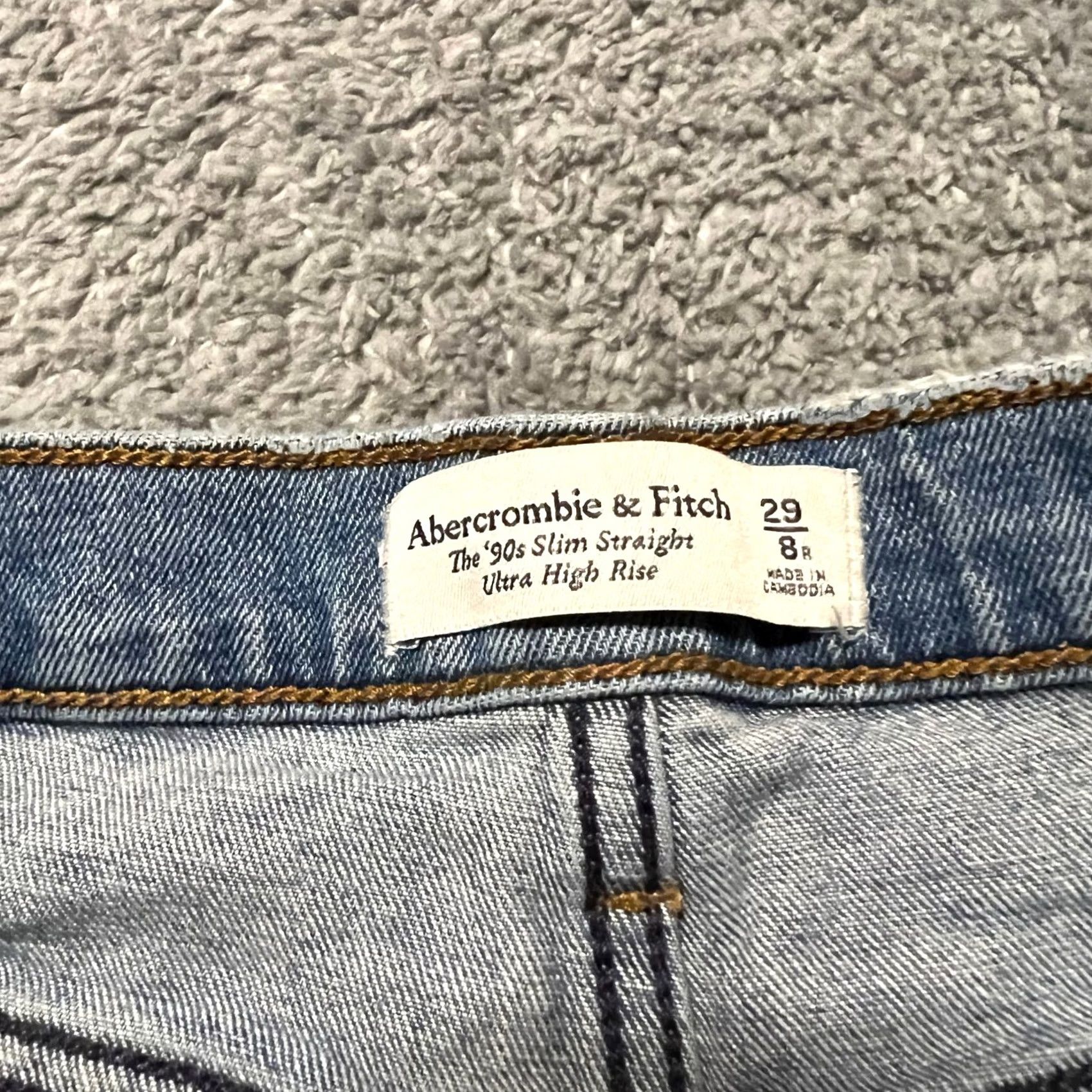 Abercrombie & Fitch VINTAGE Abercrombie & Fitch Jeans Womens Slim Straight Ultra High Rise Blue 29 Regular Womens 90s Stain Size 29" - 7 Thumbnail