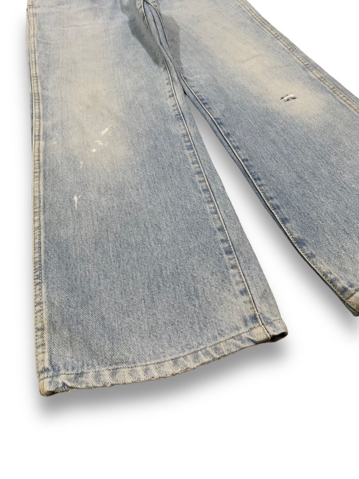 Wrangler Vintage 90s Wrangler Blue Washed Straight Leg Ripped Jeans Size US 29 - 8 Thumbnail
