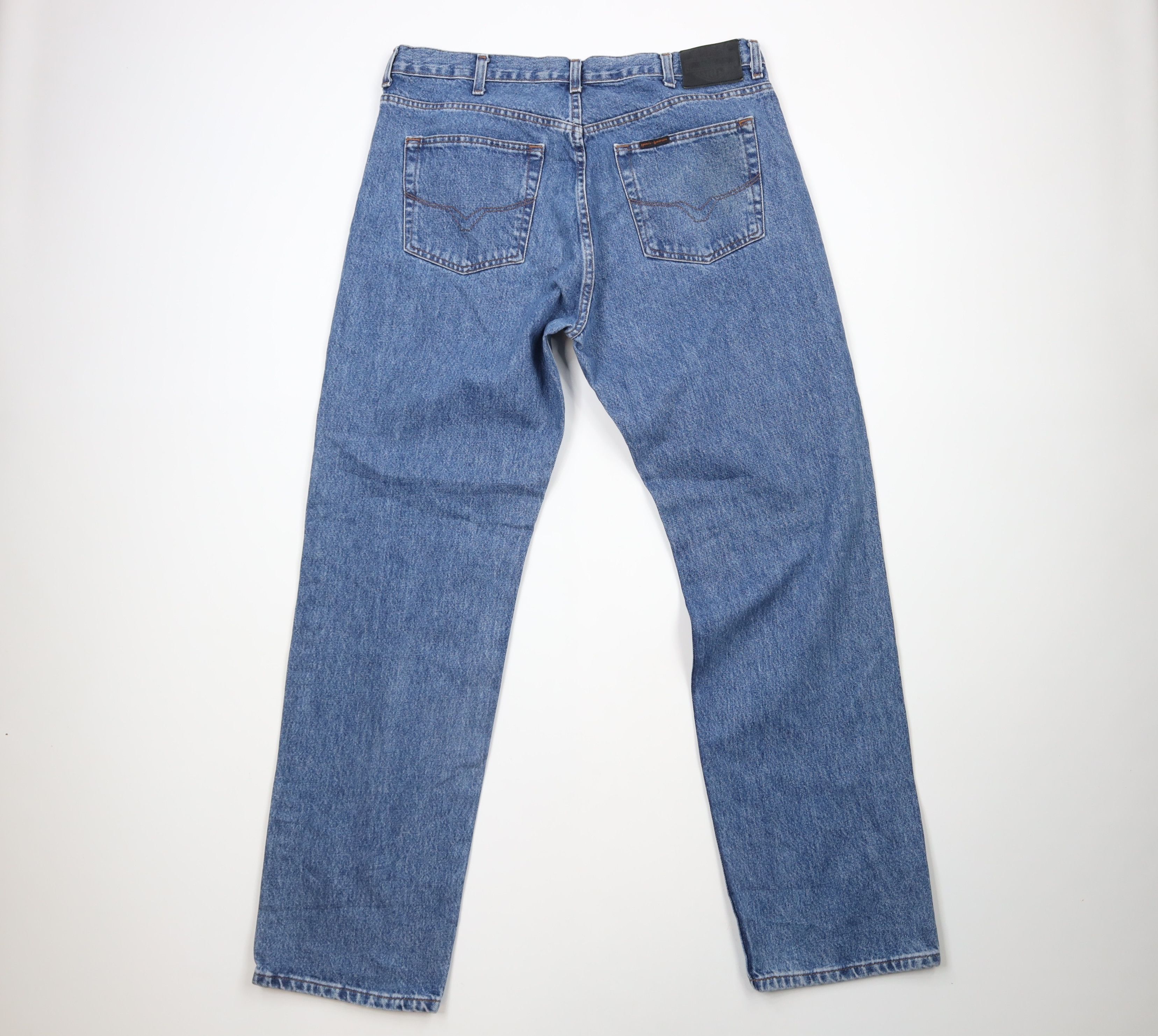 Harley Davidson × Vintage Vintage Harley Davidson Spell Out Bootcut Denim Jeans Blue Size US 38 / EU 54 - 8 Thumbnail