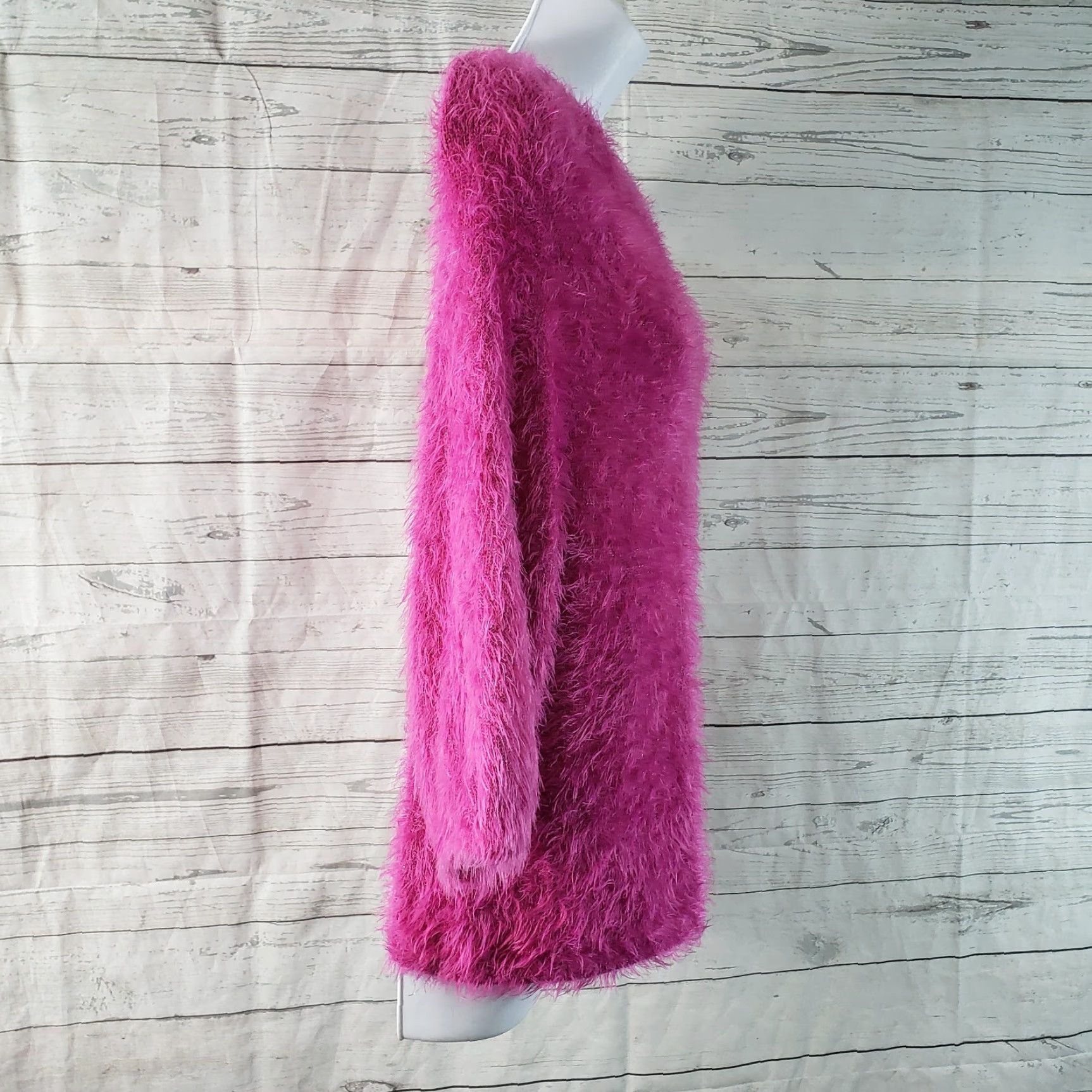 NIC+ZOE NIC+ZOE Womens Eyelash Sweater XS Pink 3/4 Sleeve Pullover Knit Rolling? Size XS / US 0-2 / IT 36-38 - 3 Thumbnail