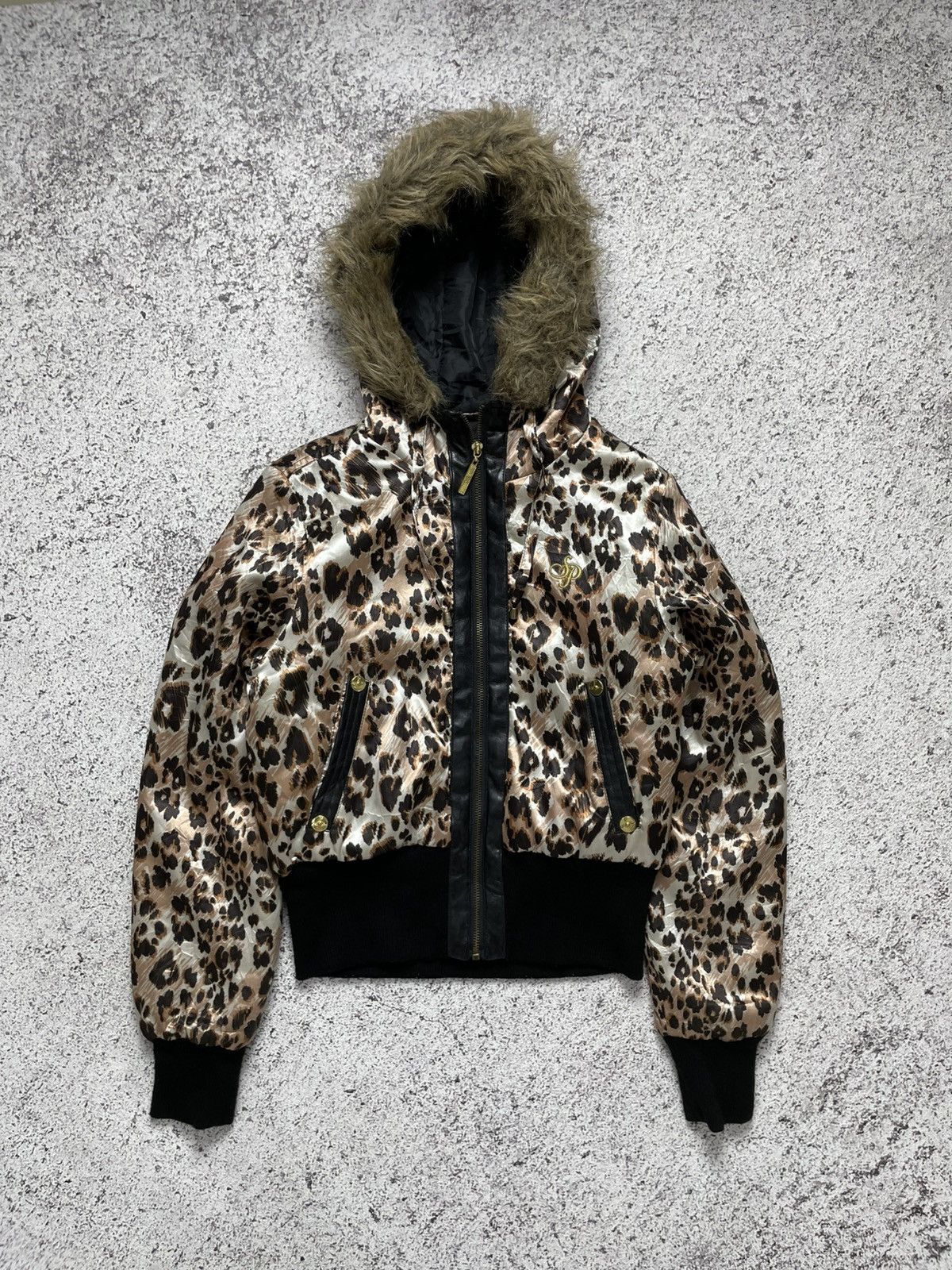 Japanese Brand 2000s South Pole - Leopard Fur Hooded Jacket Gothic Emo Vkei Size US S / EU 44-46 / 1 - 1 Thumbnail
