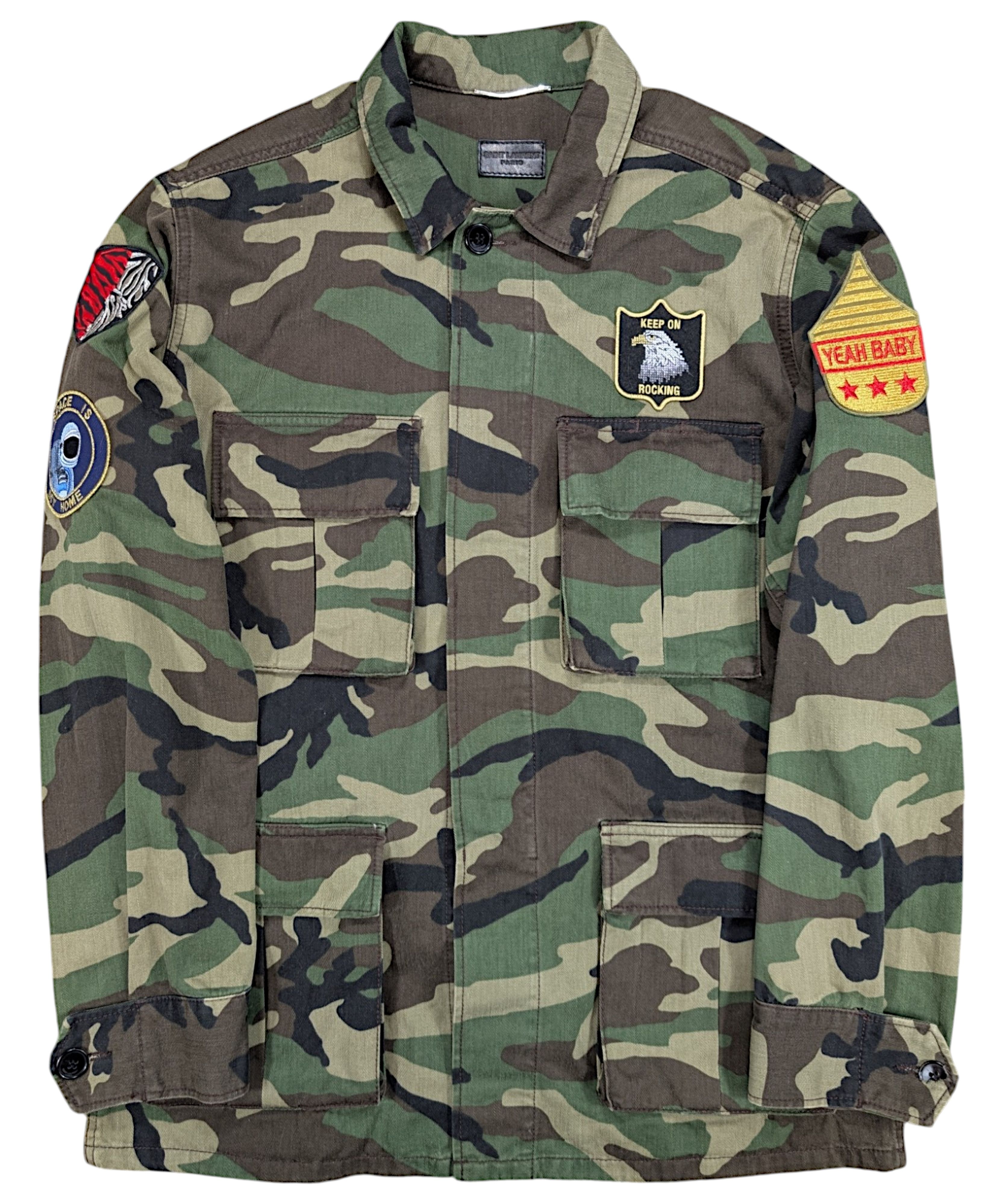 Saint Laurent SS16 Hedi Slimane M65 Camo Patched Jacket