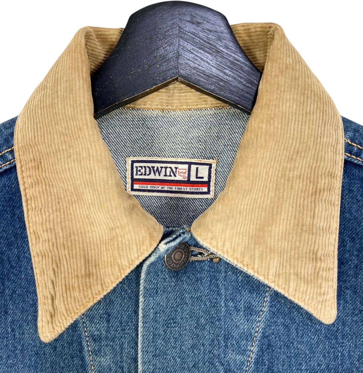 Edwin × Vintage Vintage Edwin Denim Trucker Jacket Corduroy Collar Size US M / EU 48-50 / 2 - 5 Thumbnail