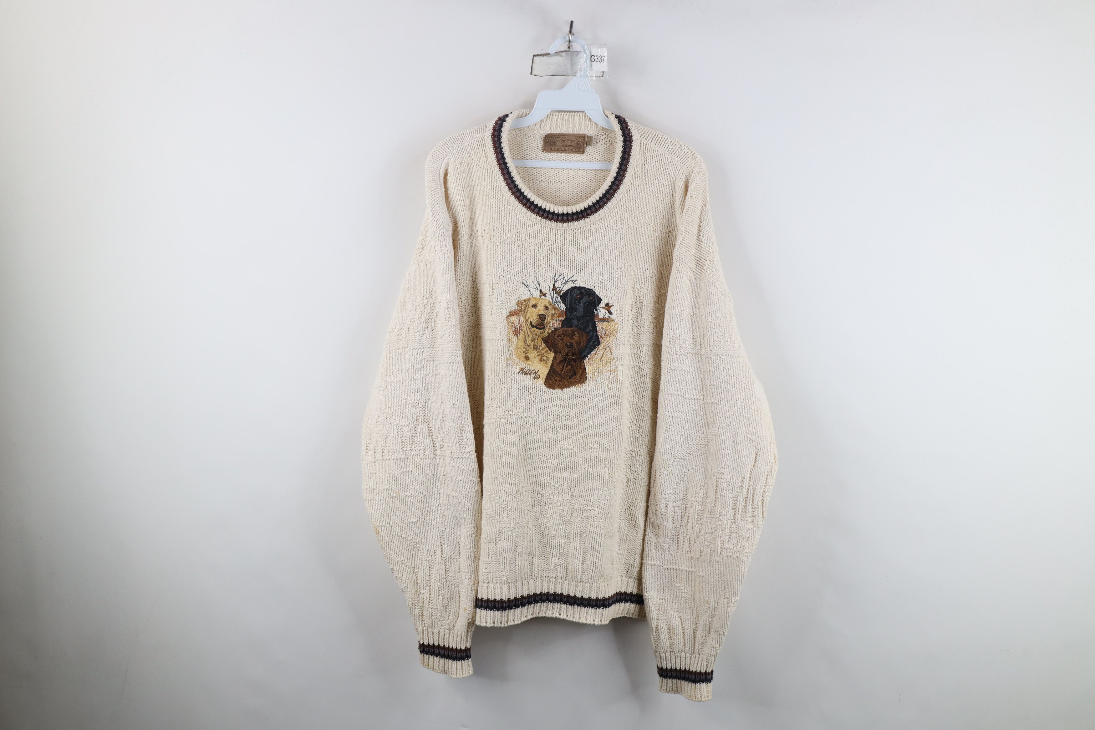 Vintage Vintage 90s Streetwear Labrador Duck Knit Sweater USA Size US L / EU 52-54 / 3 - 1 Thumbnail