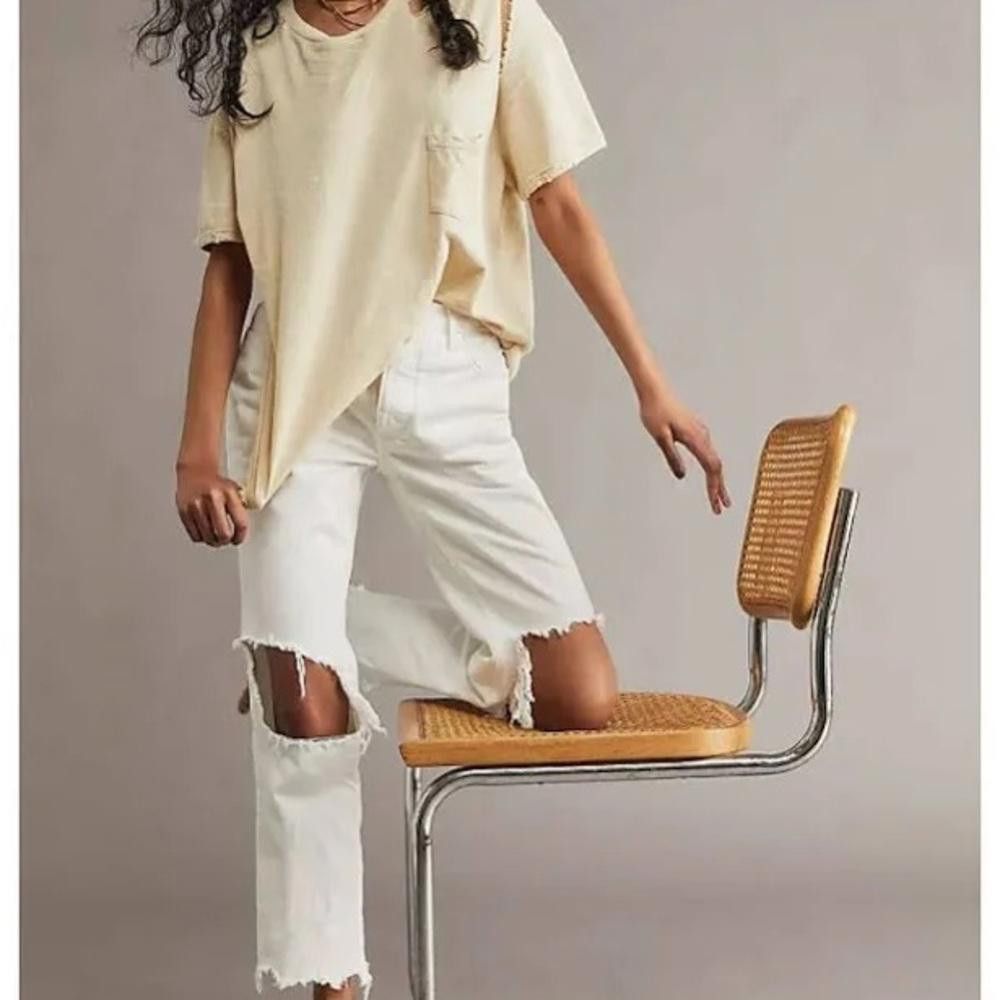 Free People Free People l Maggie Straight Leg White Jeans Size 26 Size 26" / US 2 / IT 38 - 11 Thumbnail