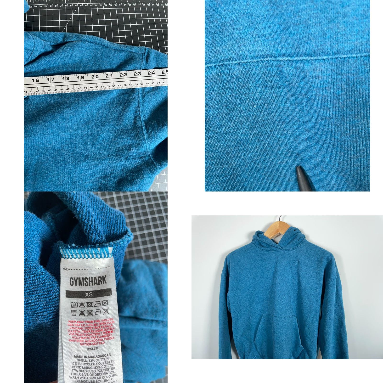 Gymshark Gymshark Rest Day Hoodie Women's XS Steel Blue Oversized Sweatshirt B2A7P Size XS / US 0-2 / IT 36-38 - 8 Thumbnail