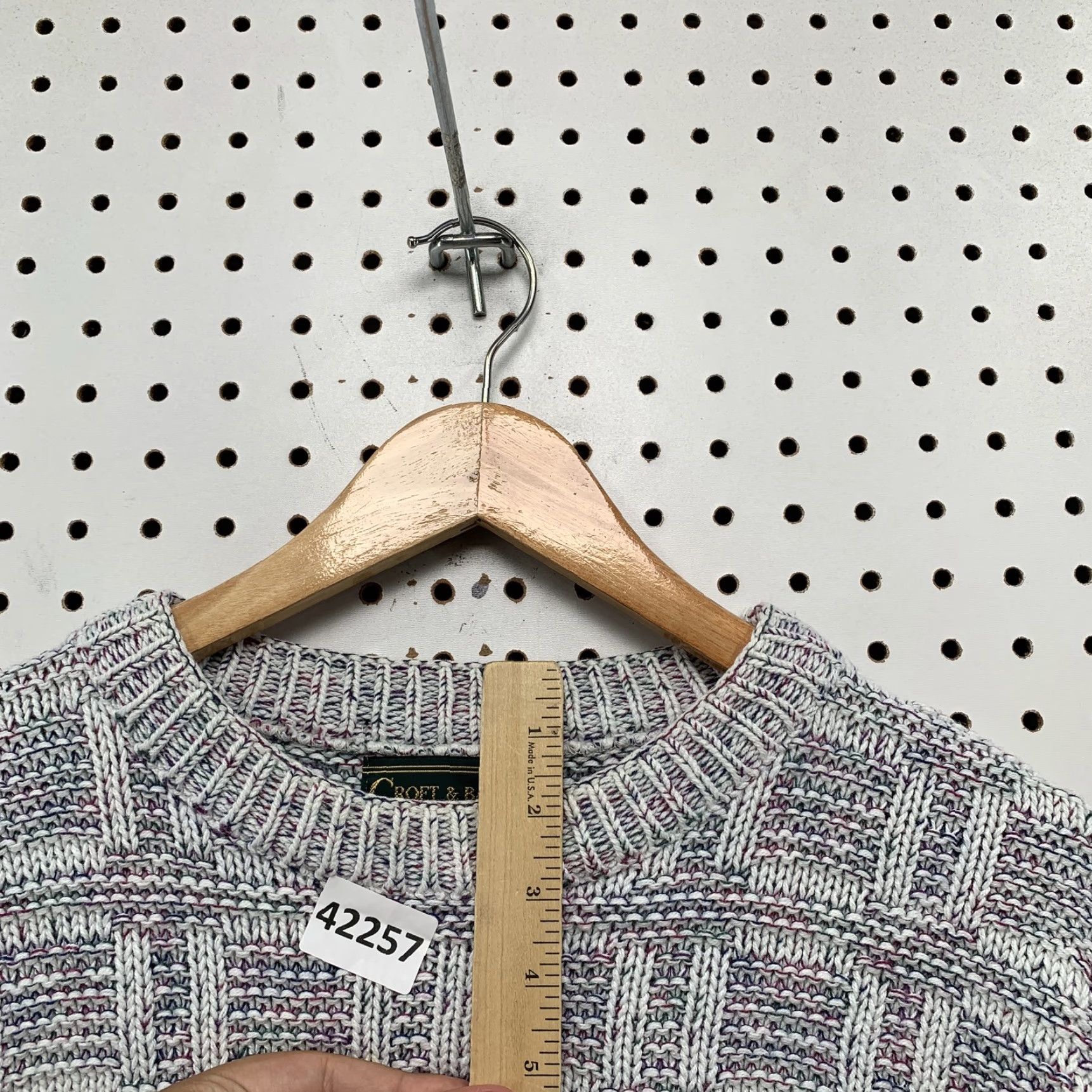Croft & Barrow VINTAGE Croft & Barrow Sweater Gray Medium Long Sleeve Pullover Mens Geometric Casual Size US M / EU 48-50 / 2 - 5 Thumbnail
