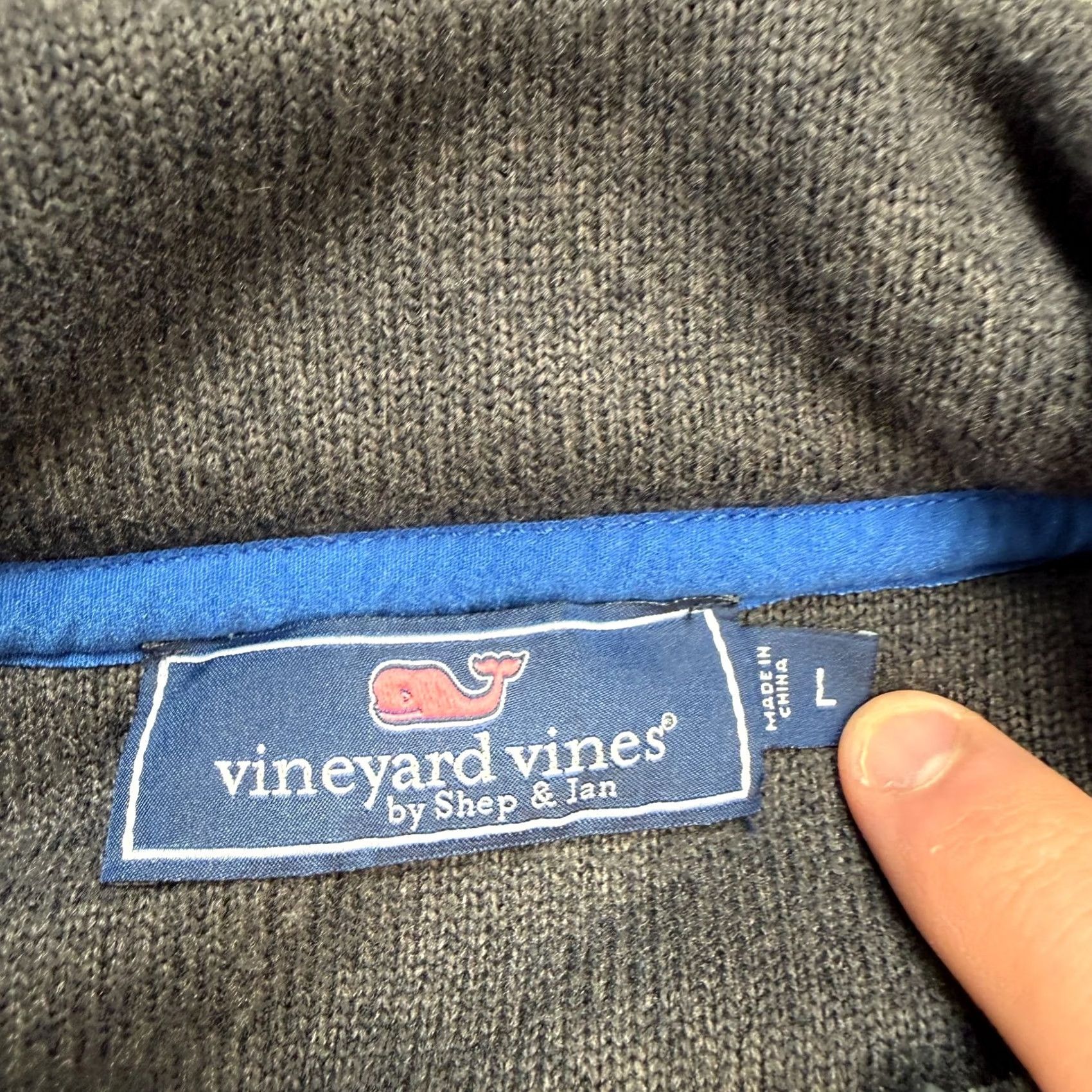 Vineyard Vines Vineyard Vines Shep Shirt Sweater L Charcoal Gray 1/4 Zip Mock Neck Pullover Men Size US L / EU 52-54 / 3 - 5 Thumbnail