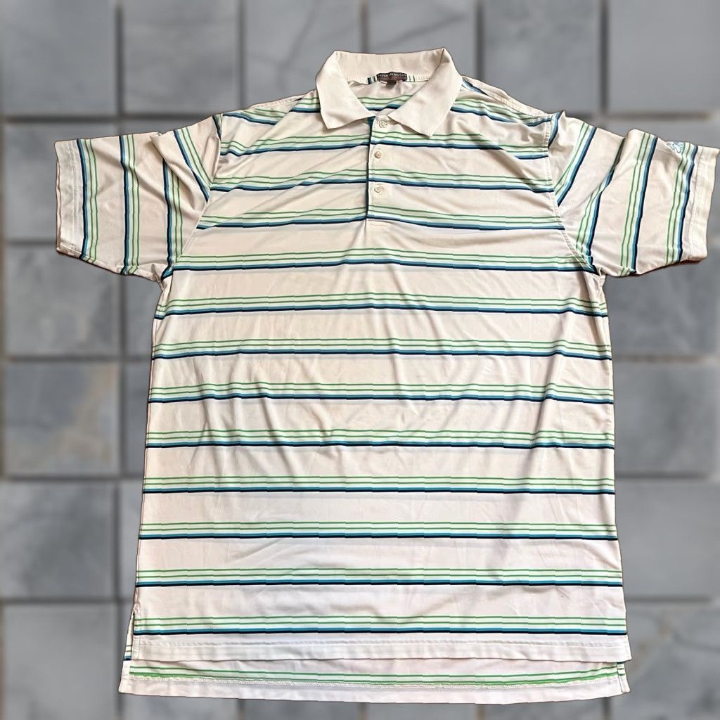 Peter Millar Peter Millar Polo Shirt Mens XL White Summer Performance Golf Stripe Size US XL / EU 56 / 4 - 1 Thumbnail