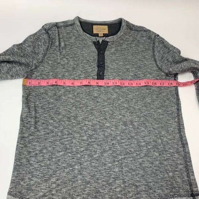 Lucky Brand LUCKY BRAND Men’s Sweater California CrewNeck 1/4 Button Gray Size M Pullover Cotton Blend 1990s Theme Mens Size US M / EU 48-50 / 2 - 4 Thumbnail