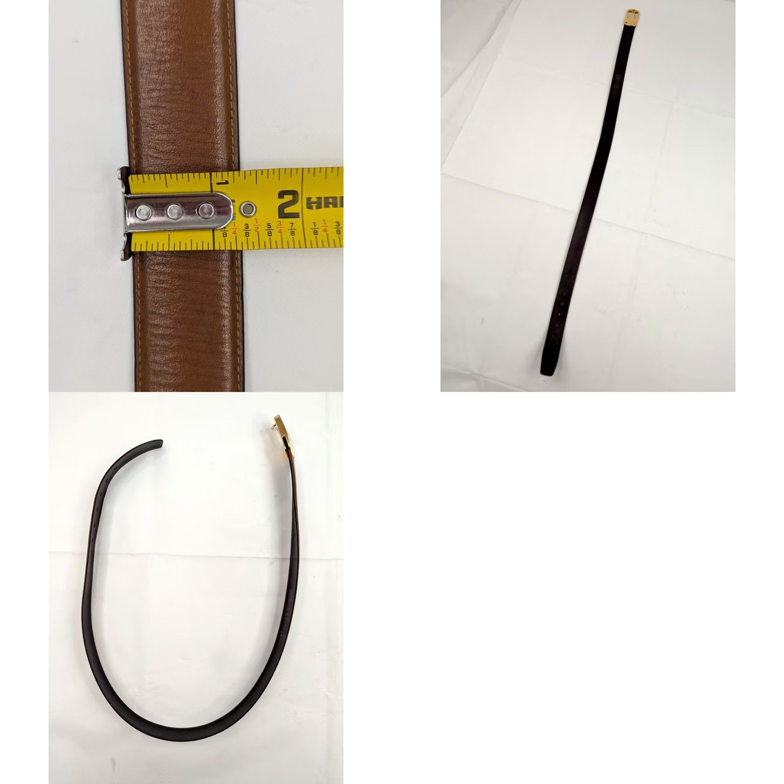 Vintage VINTAGE Miller Aniline Glove Leather Belt 36 Gold Hook Buckle Men Leather Brown US Size ONE SIZE - 8 Thumbnail