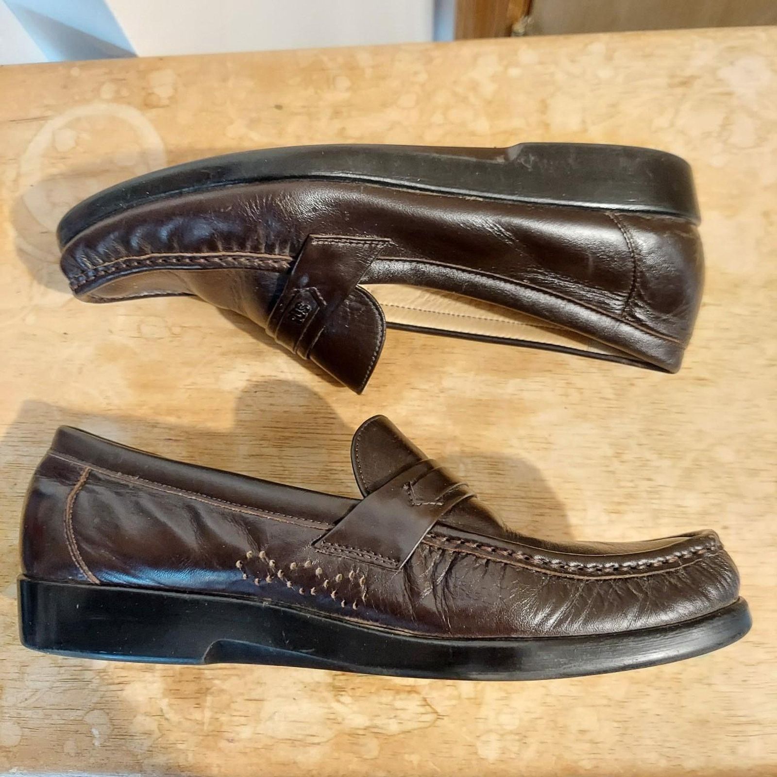 SAS SAS Ace Men's US 9.5 Brown Leather Casual Slip On Loafers Size US 9.5 / EU 42-43 - 6 Thumbnail