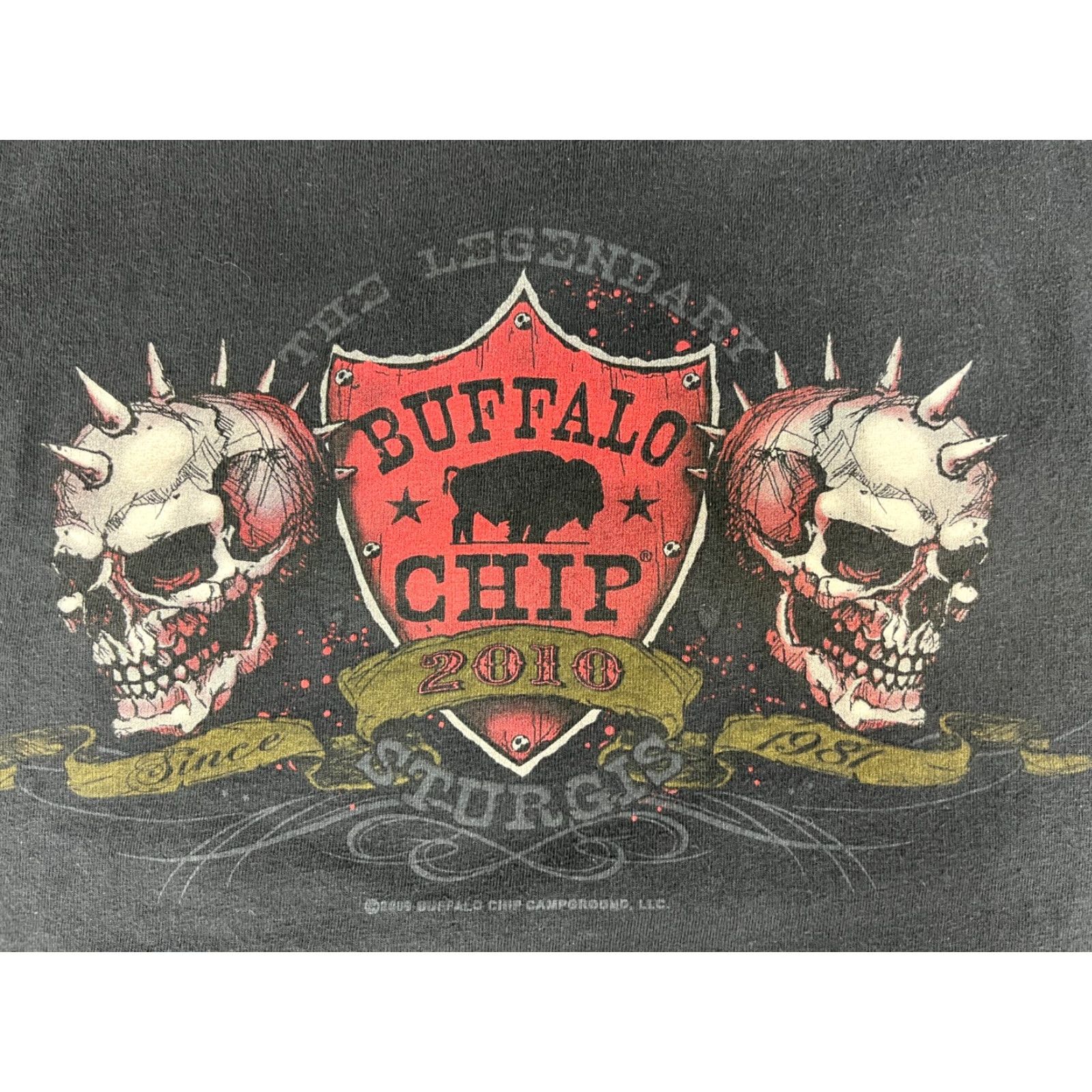 Vintage VINTAGE Hot Leathers Men’s T-Shirt Buffalo Chip The Legendary Sturgis Campground Long Sleeve Sz L Black Crew Neck Biker Double-Sided 2010 Size US L / EU 52-54 / 3 - 5 Thumbnail