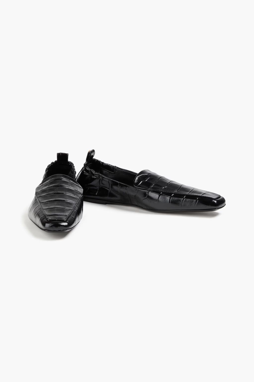 Toteme o1mle0525 The Travel Loafers Leather in Black Size US 7 / IT 37 - 2 Thumbnail